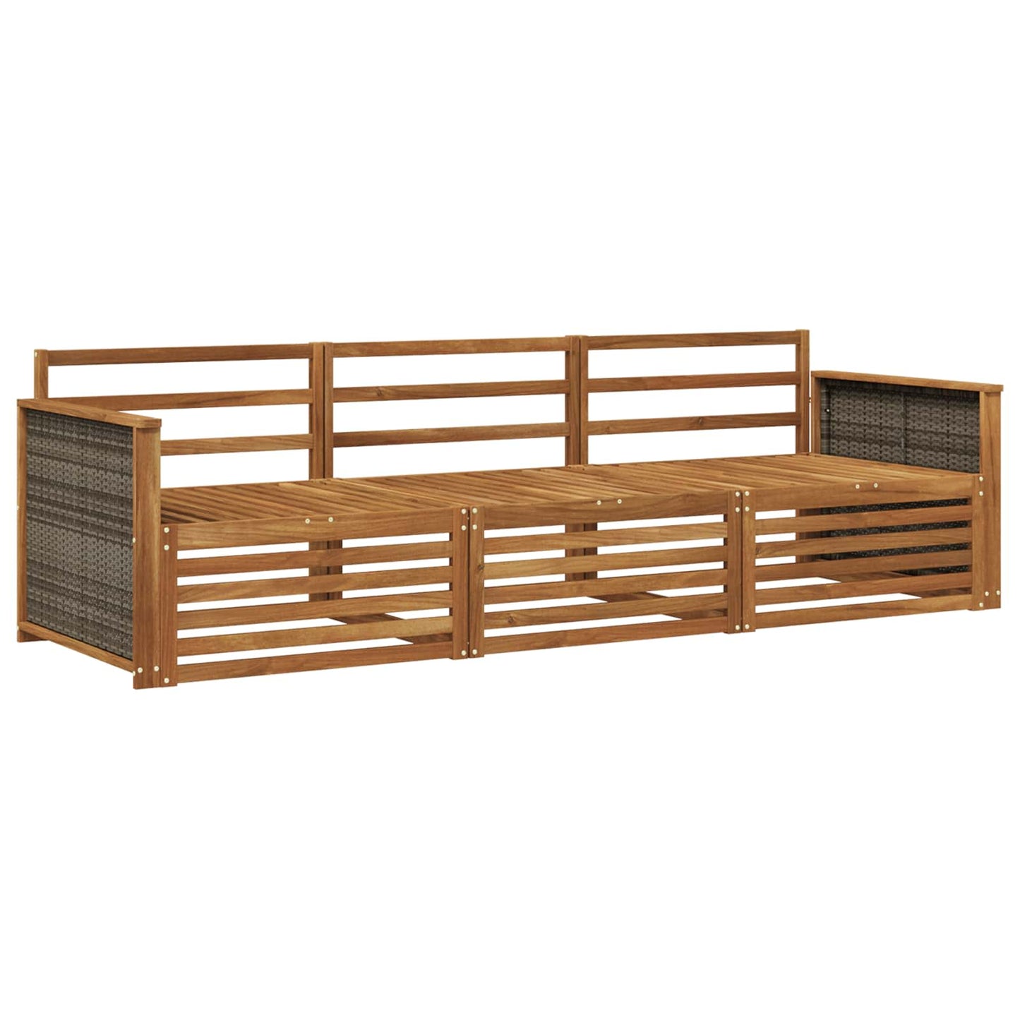 Outdoor-Sofagarnitur 3 pcs Natur Massivholz Akazie