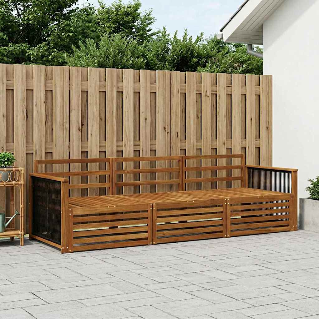 Outdoor-Sofagarnitur 3 pcs Natur Massivholz Akazie
