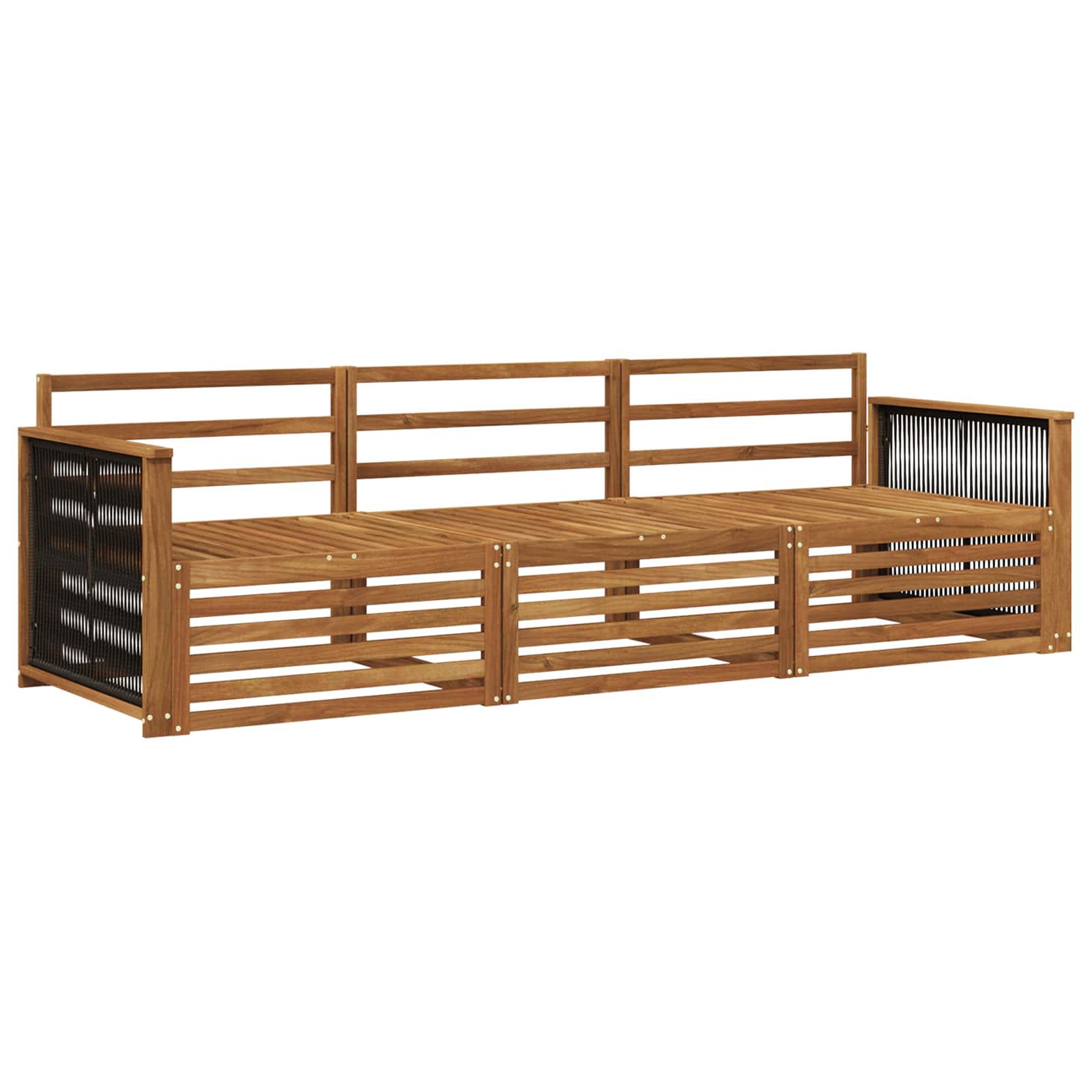 Outdoor-Sofagarnitur 3 pcs Natur Massivholz Akazie