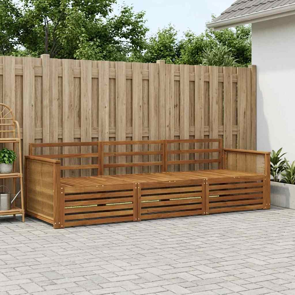 Outdoor-Sofagarnitur 3 pcs Natur Massivholz Akazie