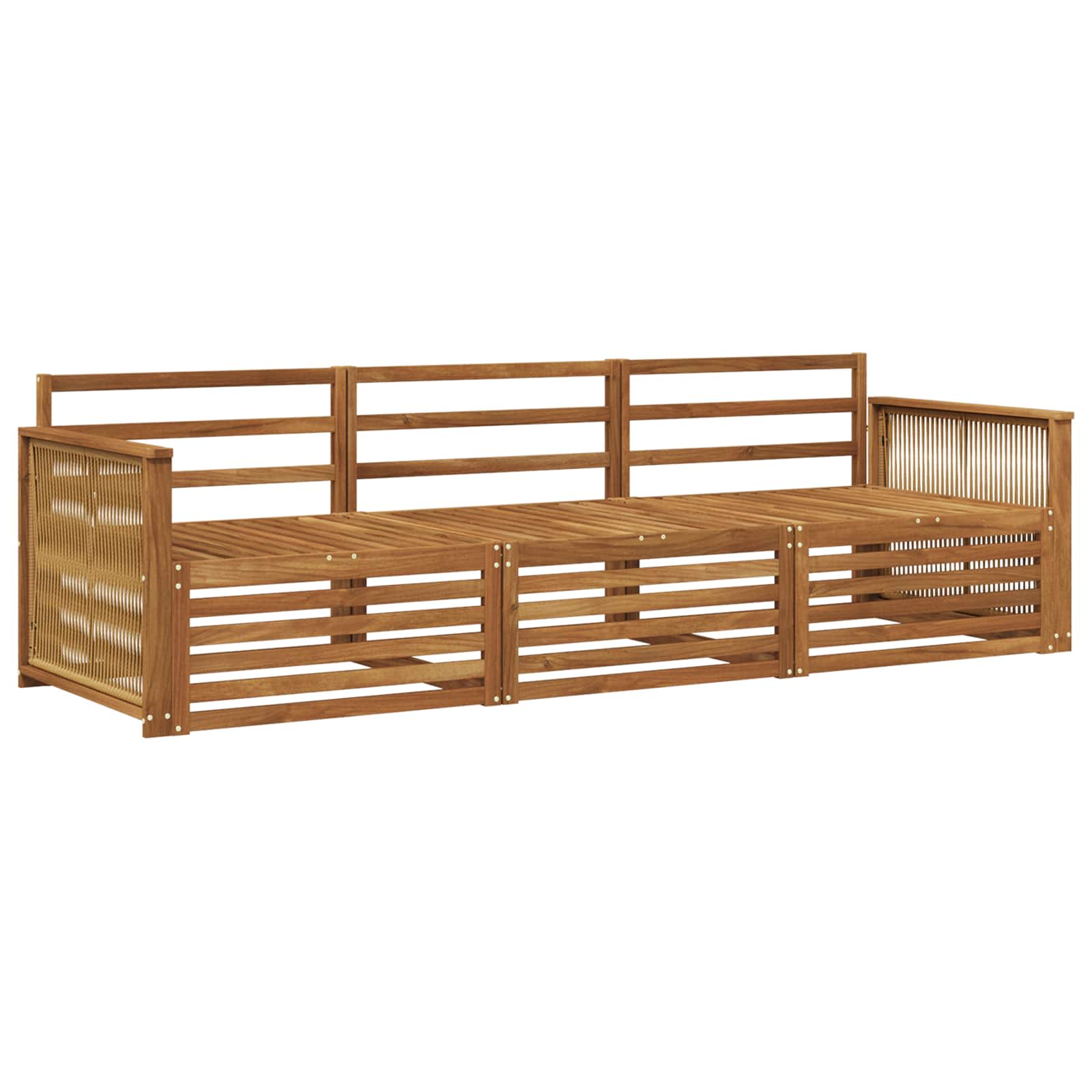 Outdoor-Sofagarnitur 3 pcs Natur Massivholz Akazie