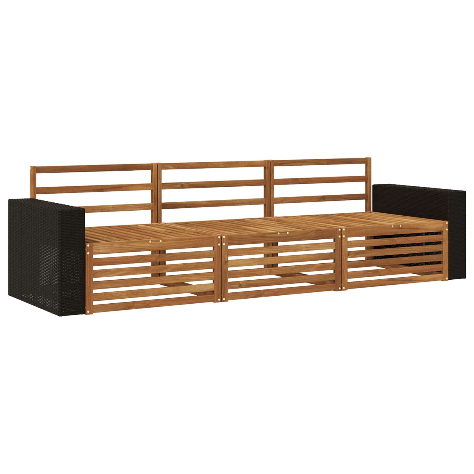 Outdoor-Sofagarnitur 3 pcs Natur Massivholz Akazie