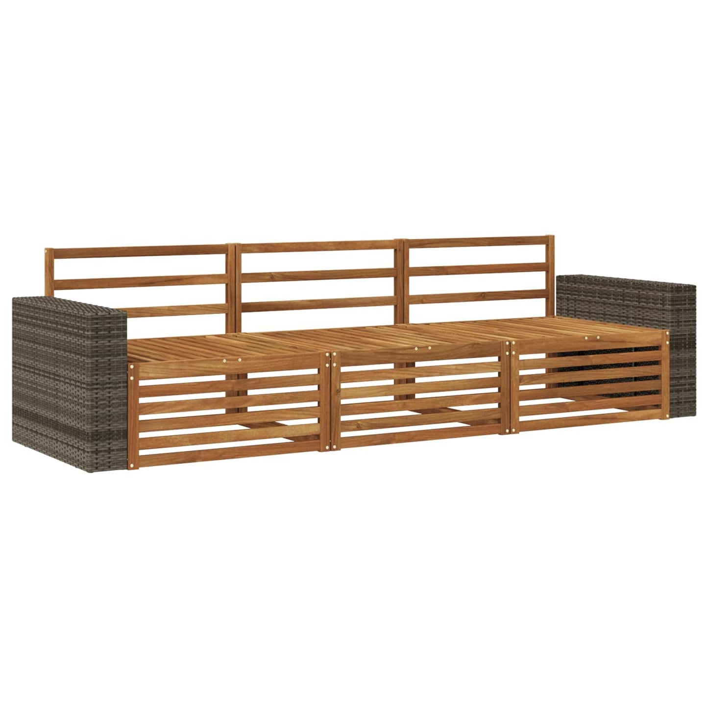 Outdoor-Sofagarnitur 3 pcs Natur Massivholz Akazie