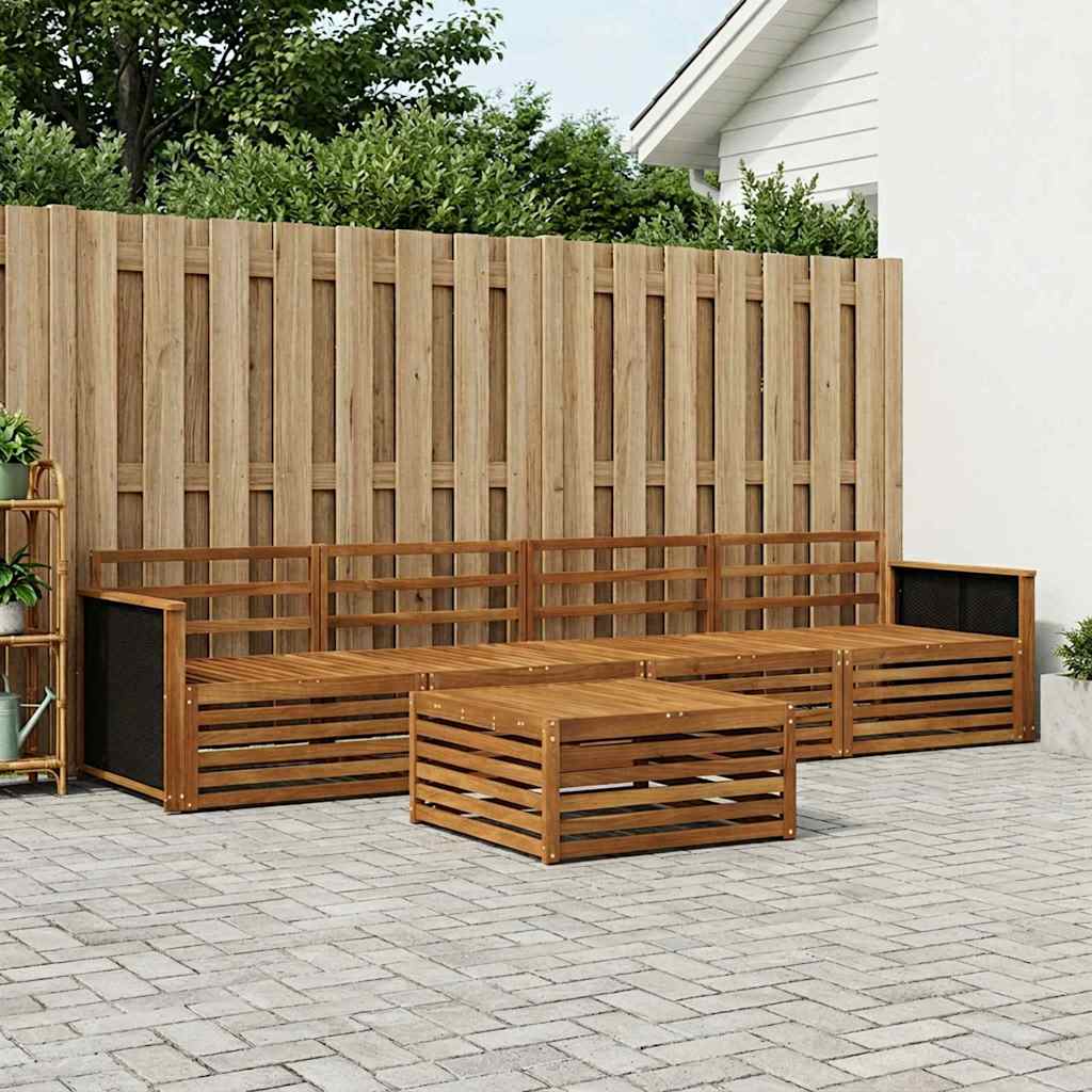 Outdoor-Sofagarnitur 5 pcs Natur Massivholz Akazie