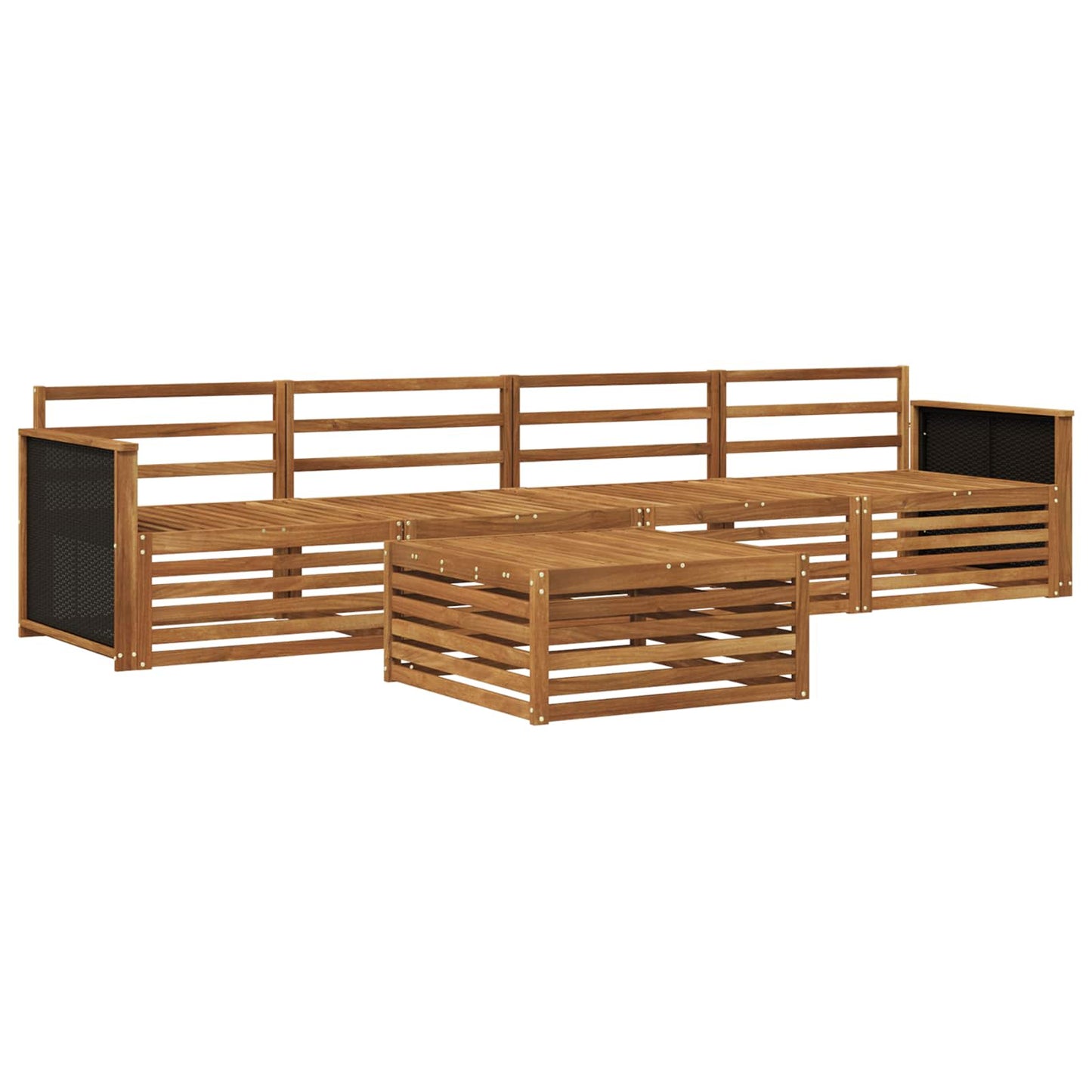 Outdoor-Sofagarnitur 5 pcs Natur Massivholz Akazie