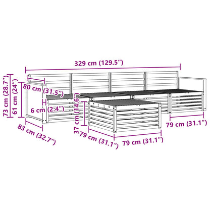 Outdoor-Sofagarnitur 5 stk. Natur Massivholz Akazie
