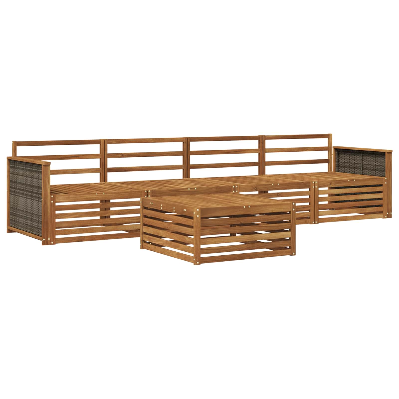 Outdoor-Sofagarnitur 5 pcs Natur Massivholz Akazie