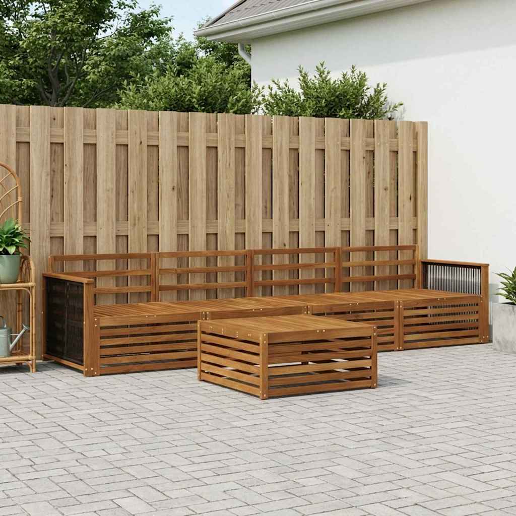 Outdoor-Sofagarnitur 5 pcs Natur Massivholz Akazie