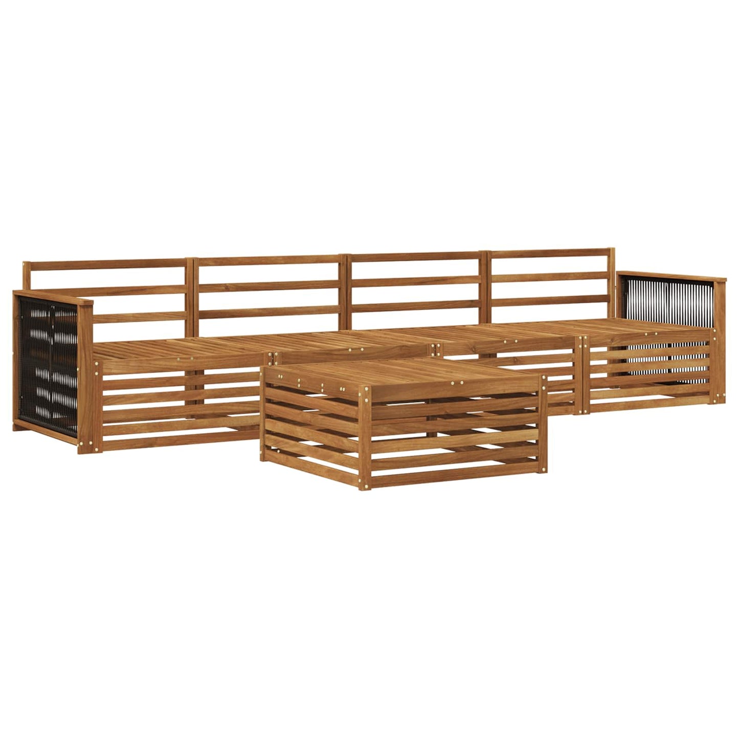 Outdoor-Sofagarnitur 5 pcs Natur Massivholz Akazie