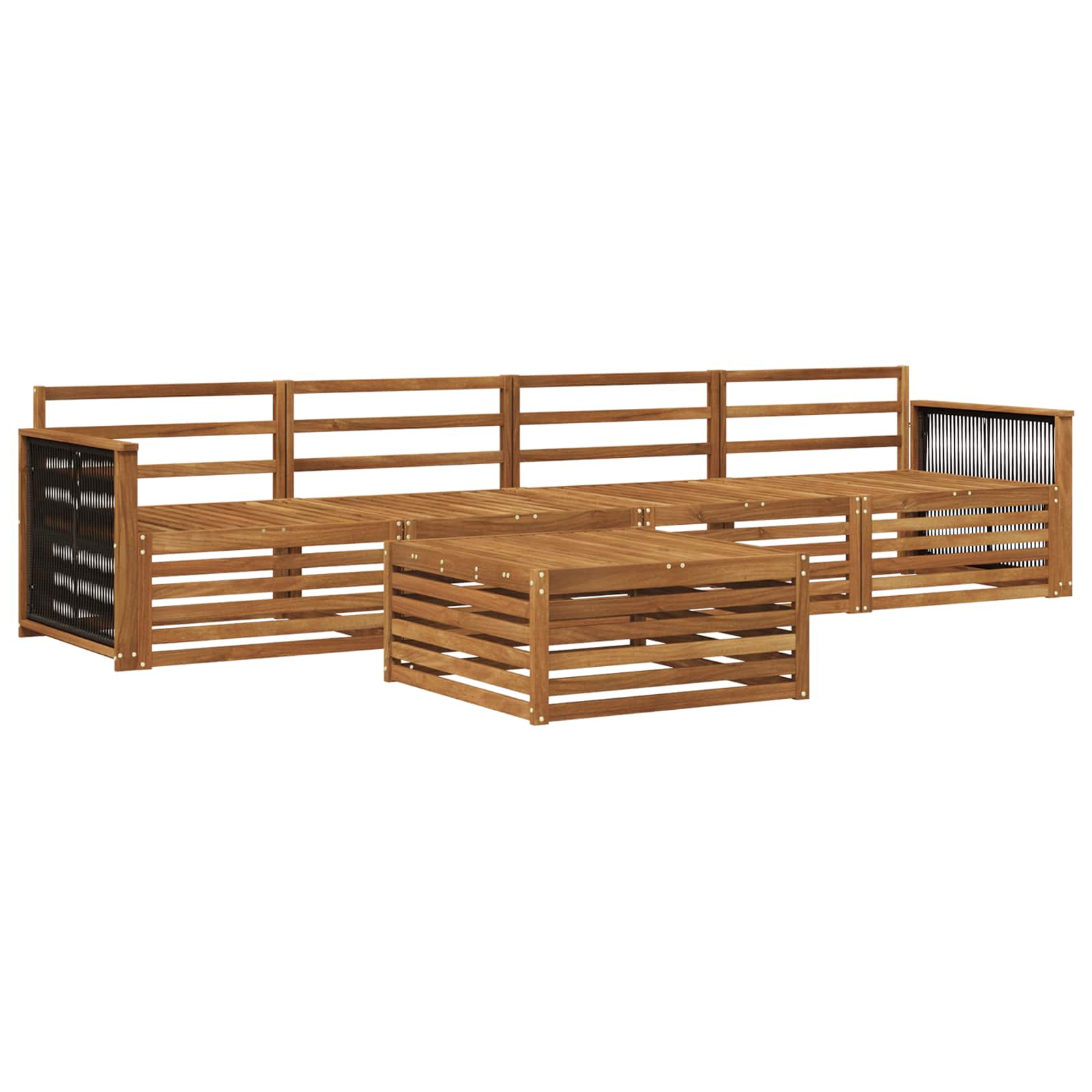 Outdoor-Sofagarnitur 5 pcs Natur Massivholz Akazie