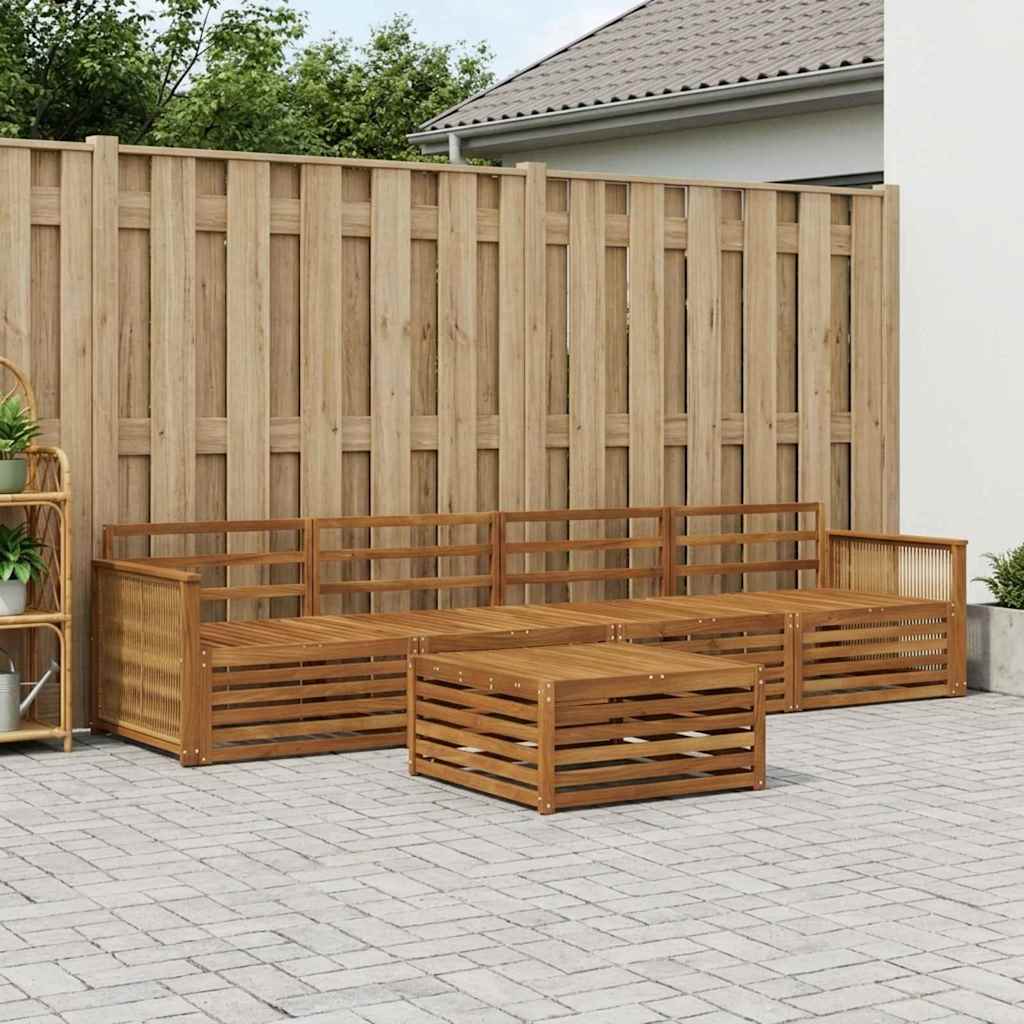 Outdoor-Sofagarnitur 5 pcs Natur Massivholz Akazie