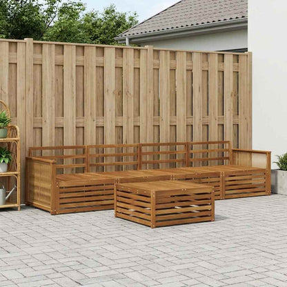 Outdoor-Sofagarnitur 5 stk. Natur Massivholz Akazie