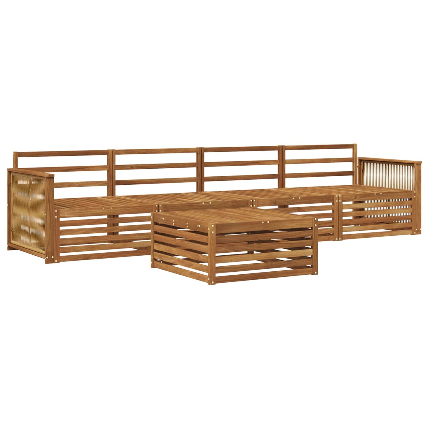 Outdoor-Sofagarnitur 5 pcs Natur Massivholz Akazie