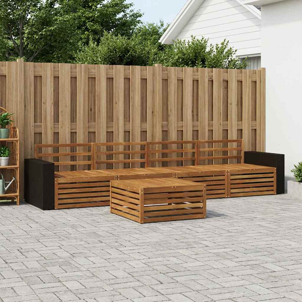 Outdoor-Sofagarnitur 5 pcs Natur Massivholz Akazie