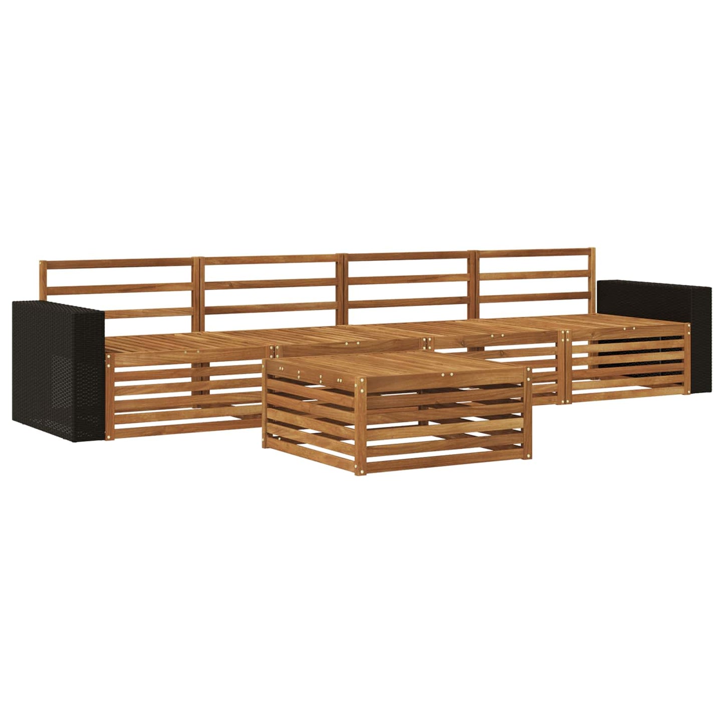 Outdoor-Sofagarnitur 5 pcs Natur Massivholz Akazie