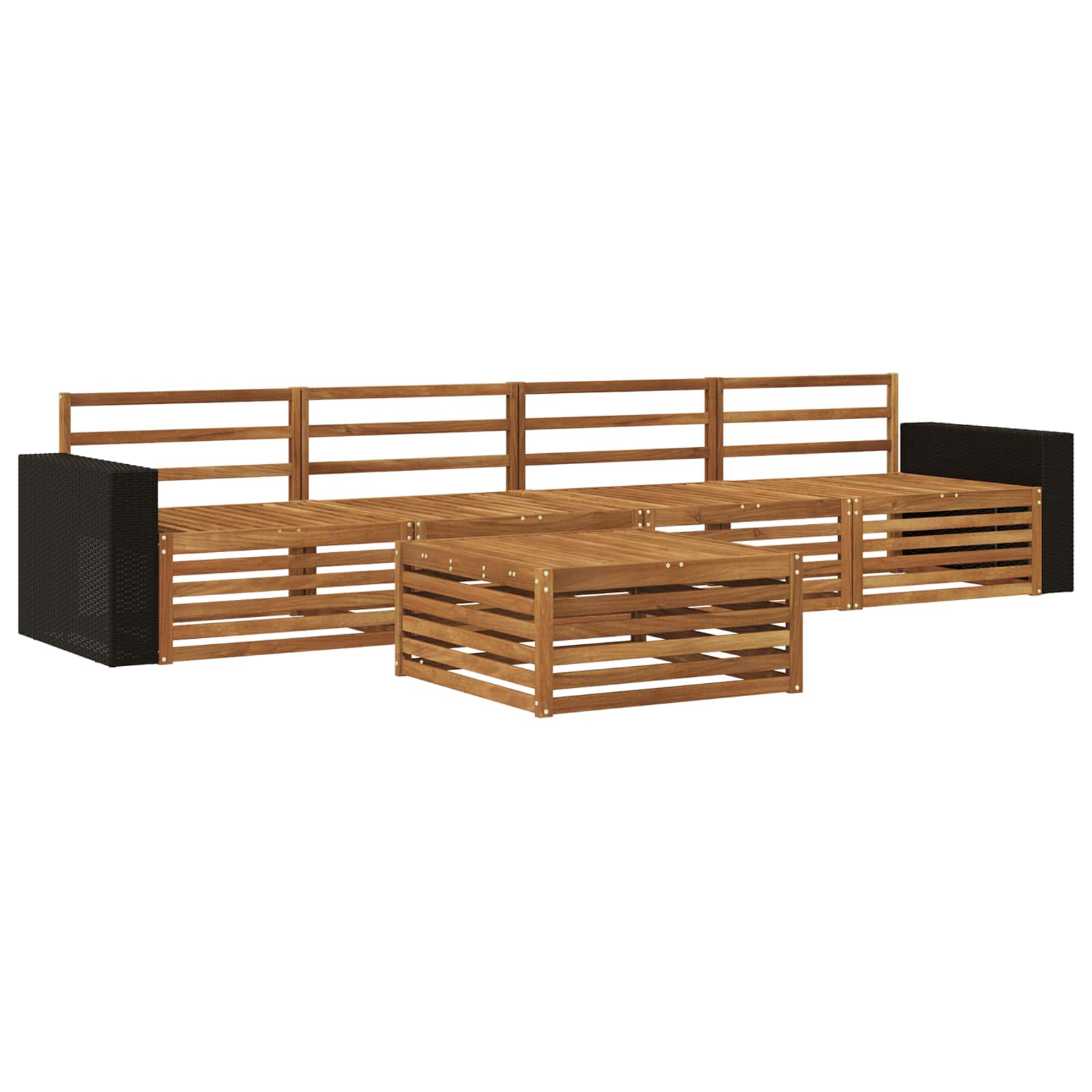 Outdoor-Sofagarnitur 5 pcs Natur Massivholz Akazie
