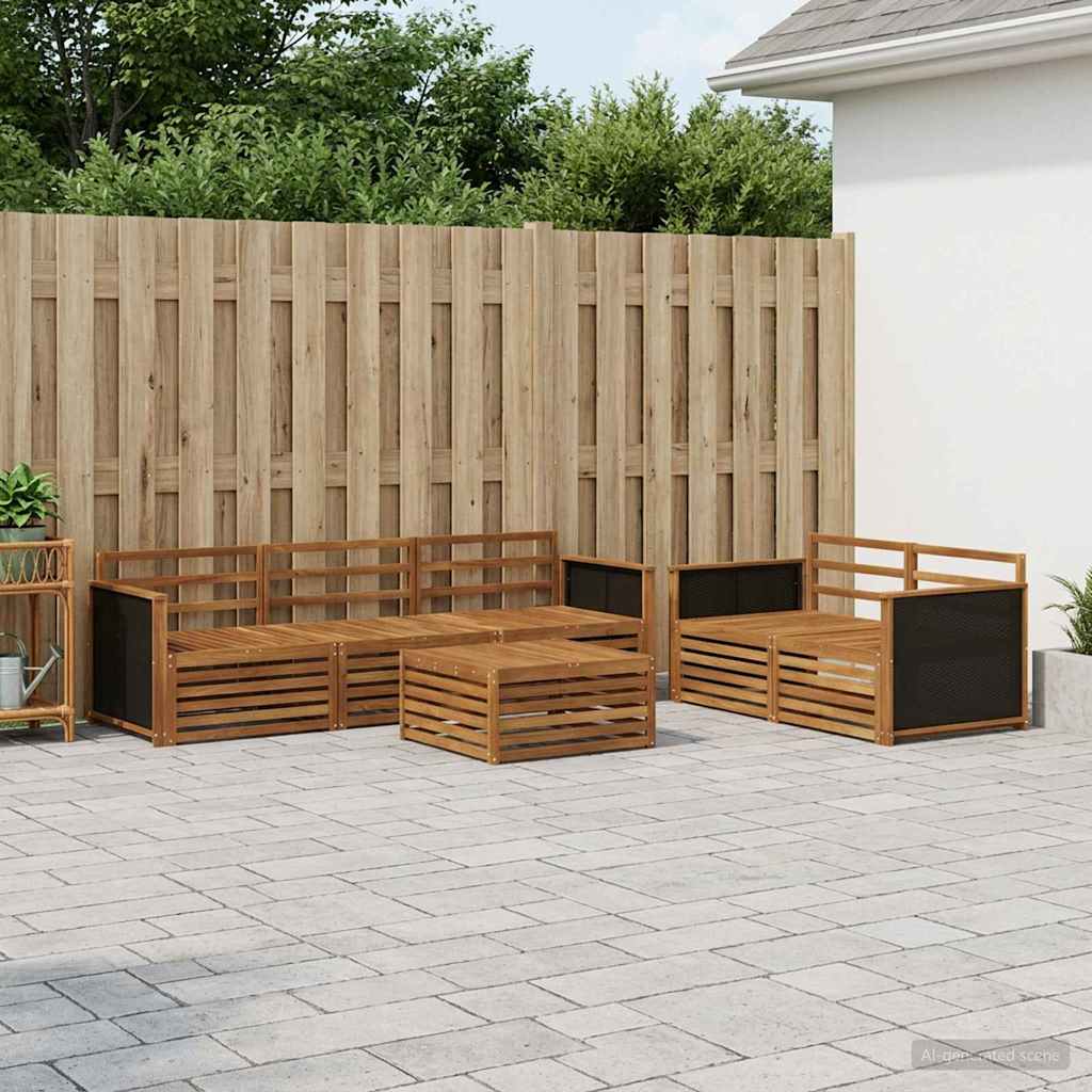 Outdoor-Sofagarnitur 6 pcs Natur Massivholz Akazie