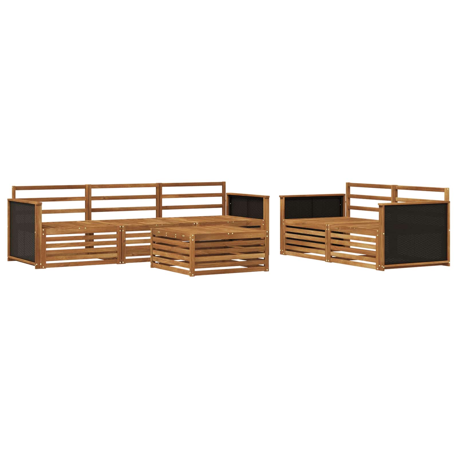 Outdoor-Sofagarnitur 6 pcs Natur Massivholz Akazie