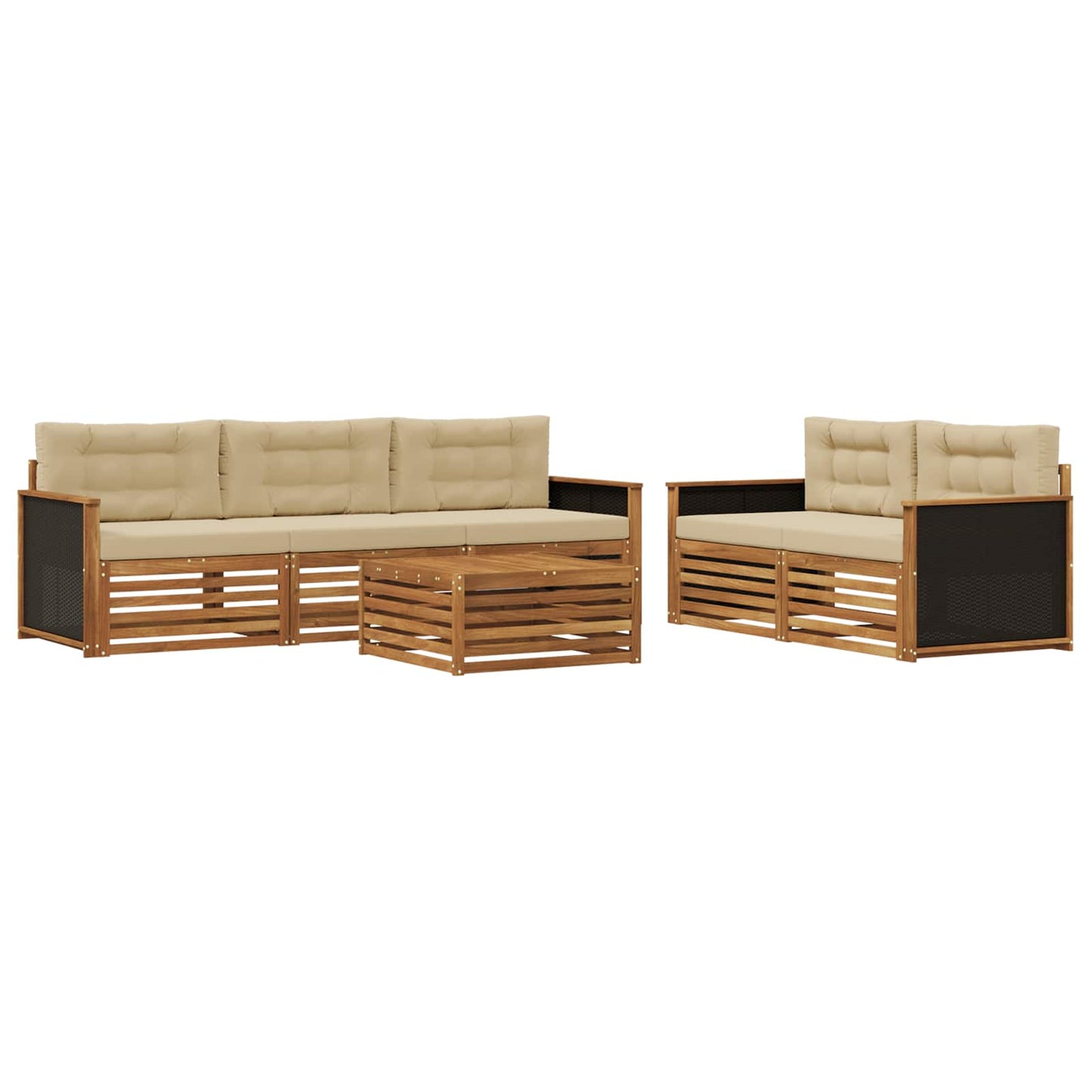Outdoor-Sofagarnitur 6 pcs Natur und Beige
