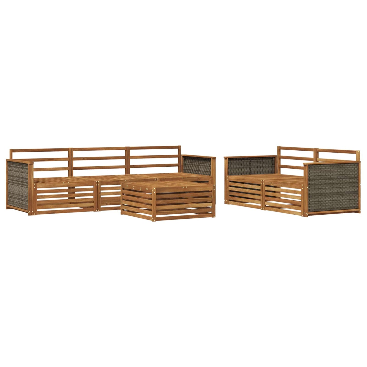 Outdoor-Sofagarnitur 6 pcs Natur Massivholz Akazie