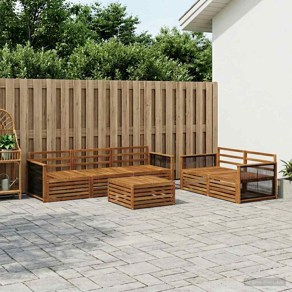Outdoor-Sofagarnitur 6 pcs Natur Massivholz Akazie
