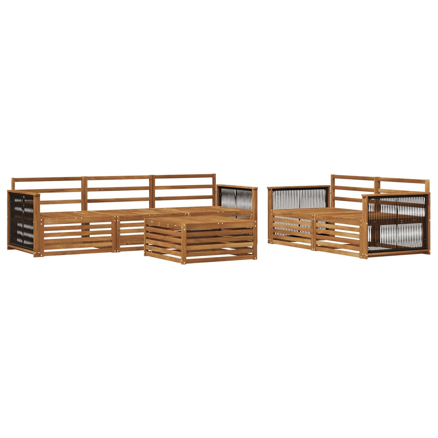 Outdoor-Sofagarnitur 6 pcs Natur Massivholz Akazie