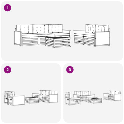 Outdoor-Sofagarnitur 6 stk. Natur und Creme