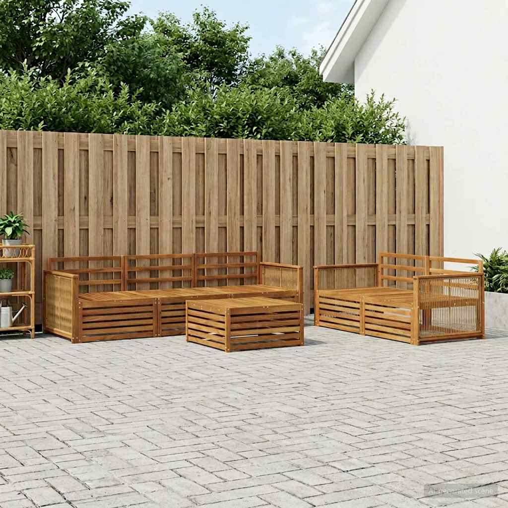 Outdoor-Sofagarnitur 6 pcs Natur Massivholz Akazie