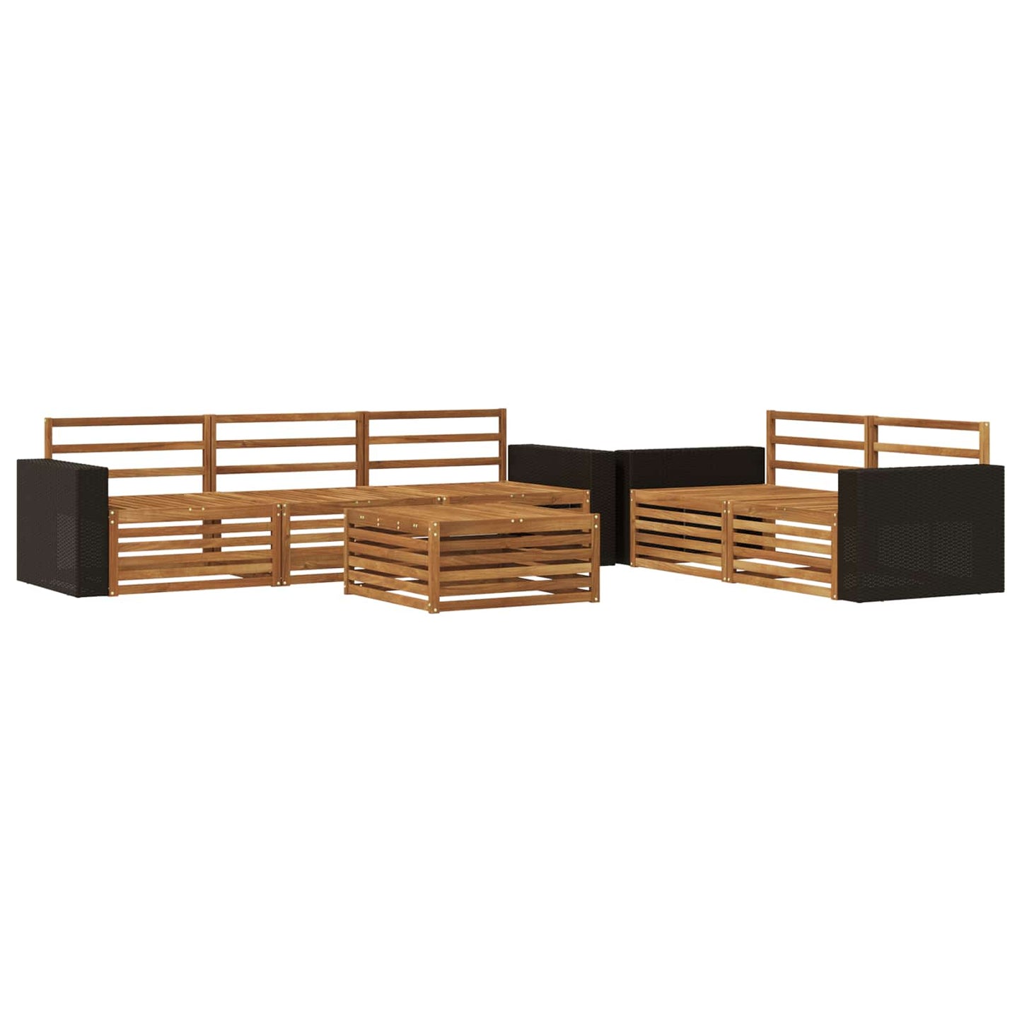 Outdoor-Sofagarnitur 6 pcs Natur Massivholz Akazie