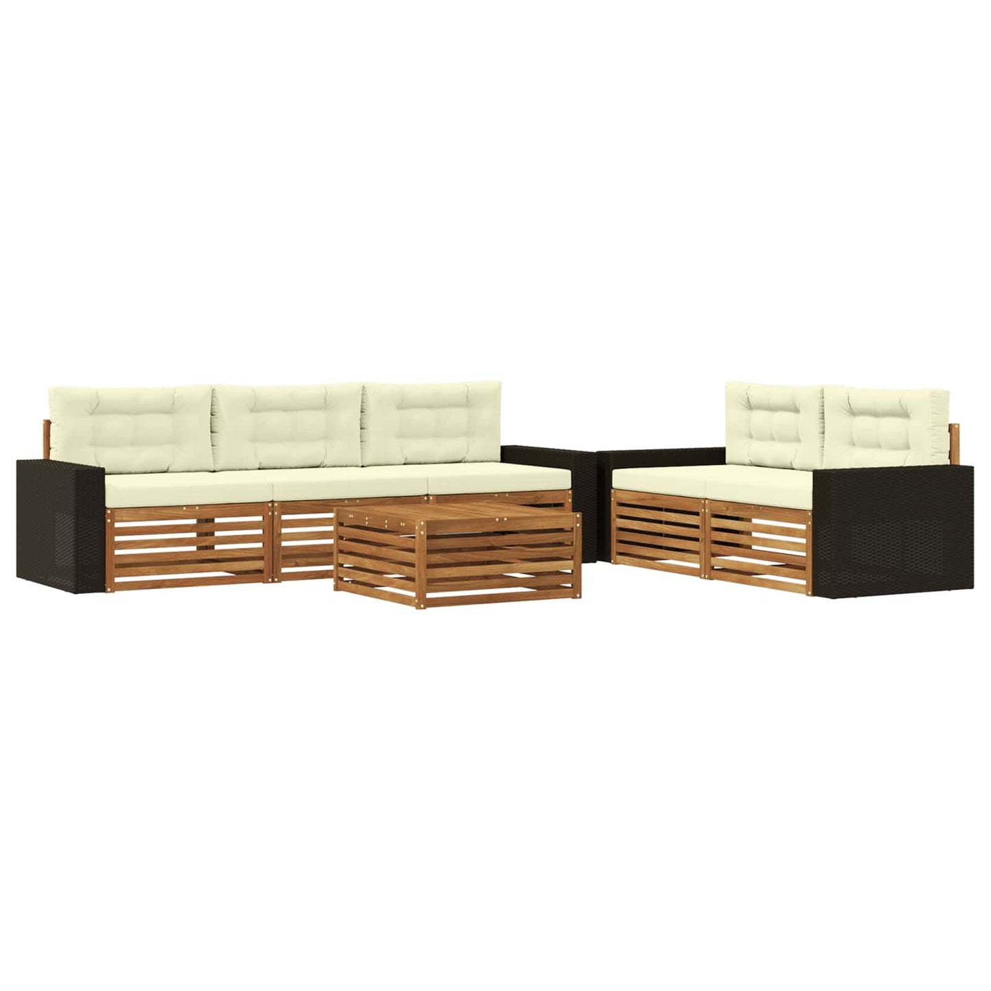 Outdoor-Sofagarnitur 6 stk. Natur und Creme