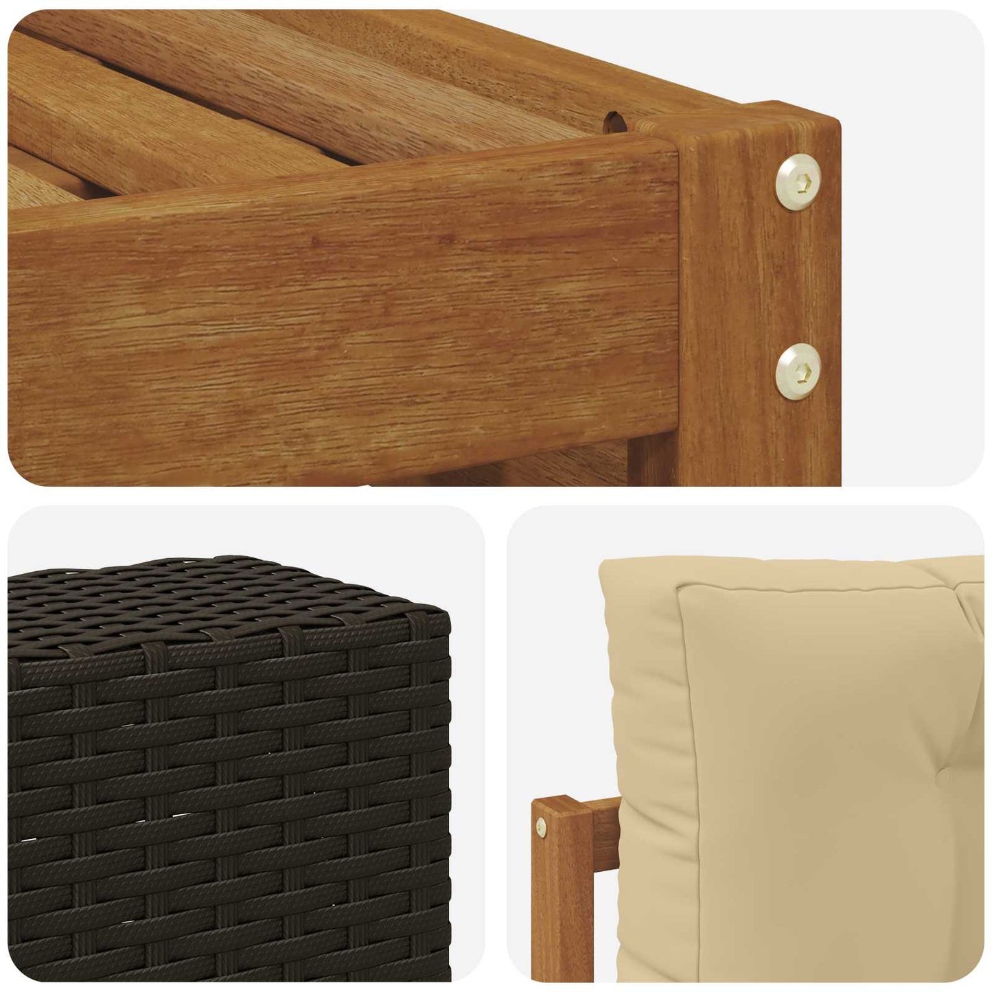 Outdoor-Sofagarnitur 6 stk. Natur und Beige