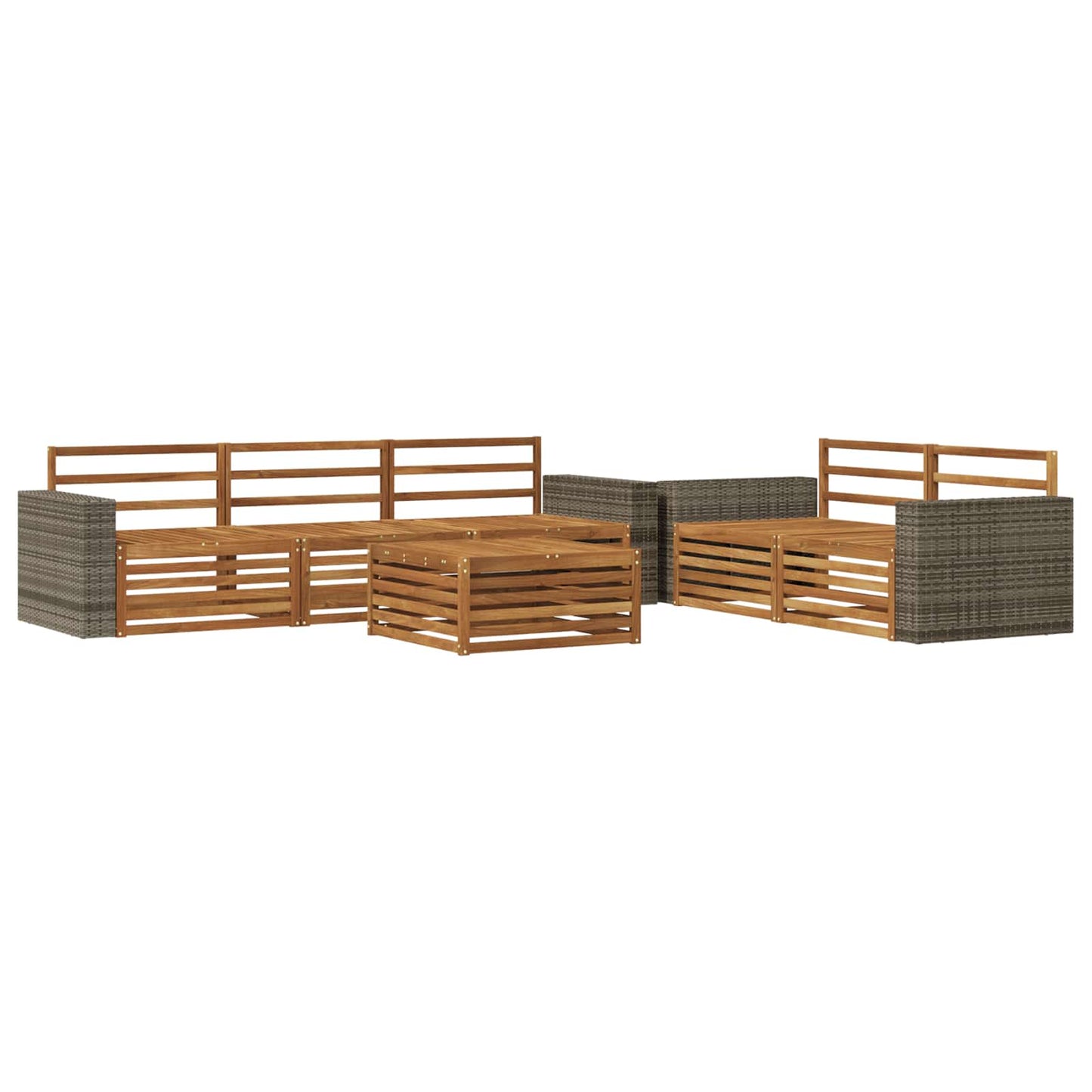Outdoor-Sofagarnitur 6 pcs Natur Massivholz Akazie