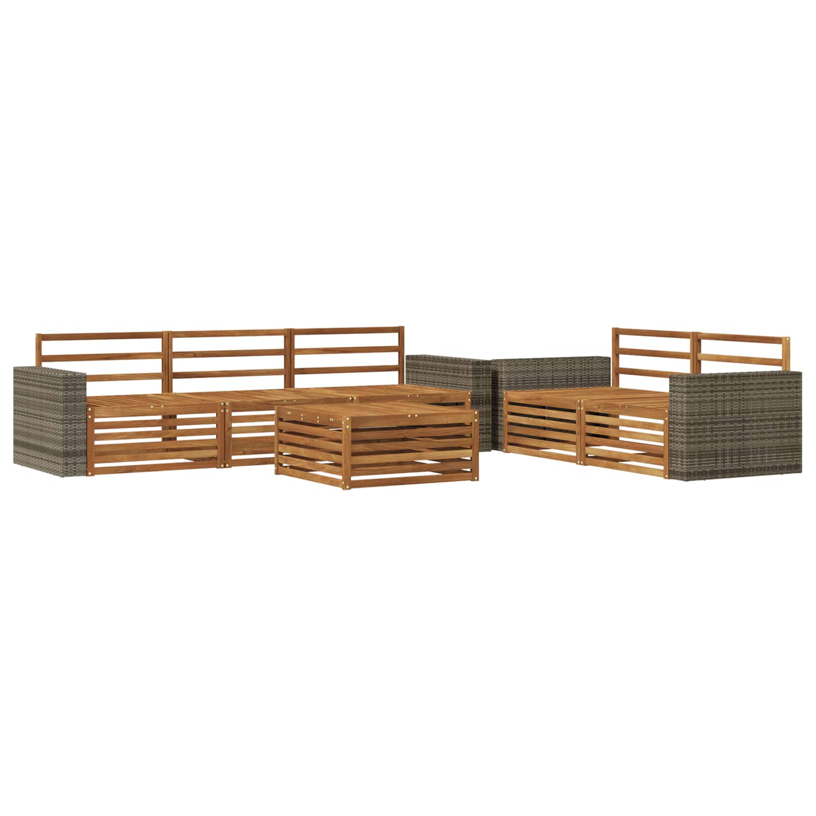 Outdoor-Sofagarnitur 6 pcs Natur Massivholz Akazie