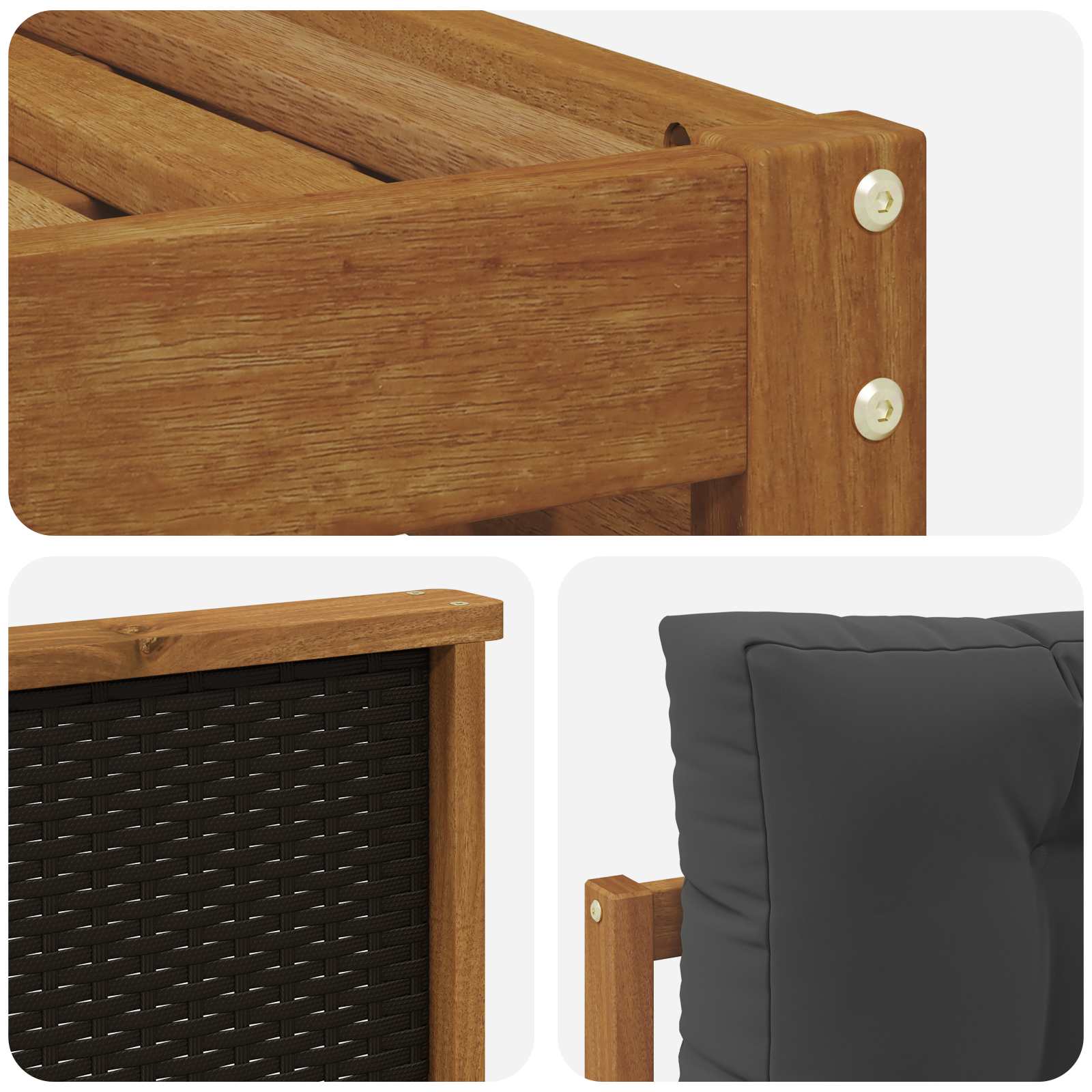 Outdoor-Sofagarnitur 7 stk. Natur und Anthrazit Polyester