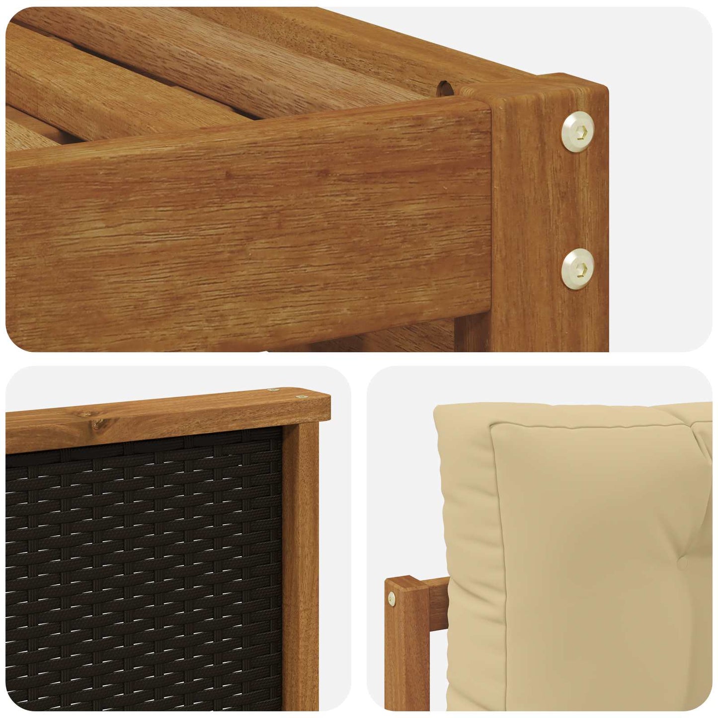 Outdoor-Sofagarnitur 8 stk. Natur und Beige Polyester