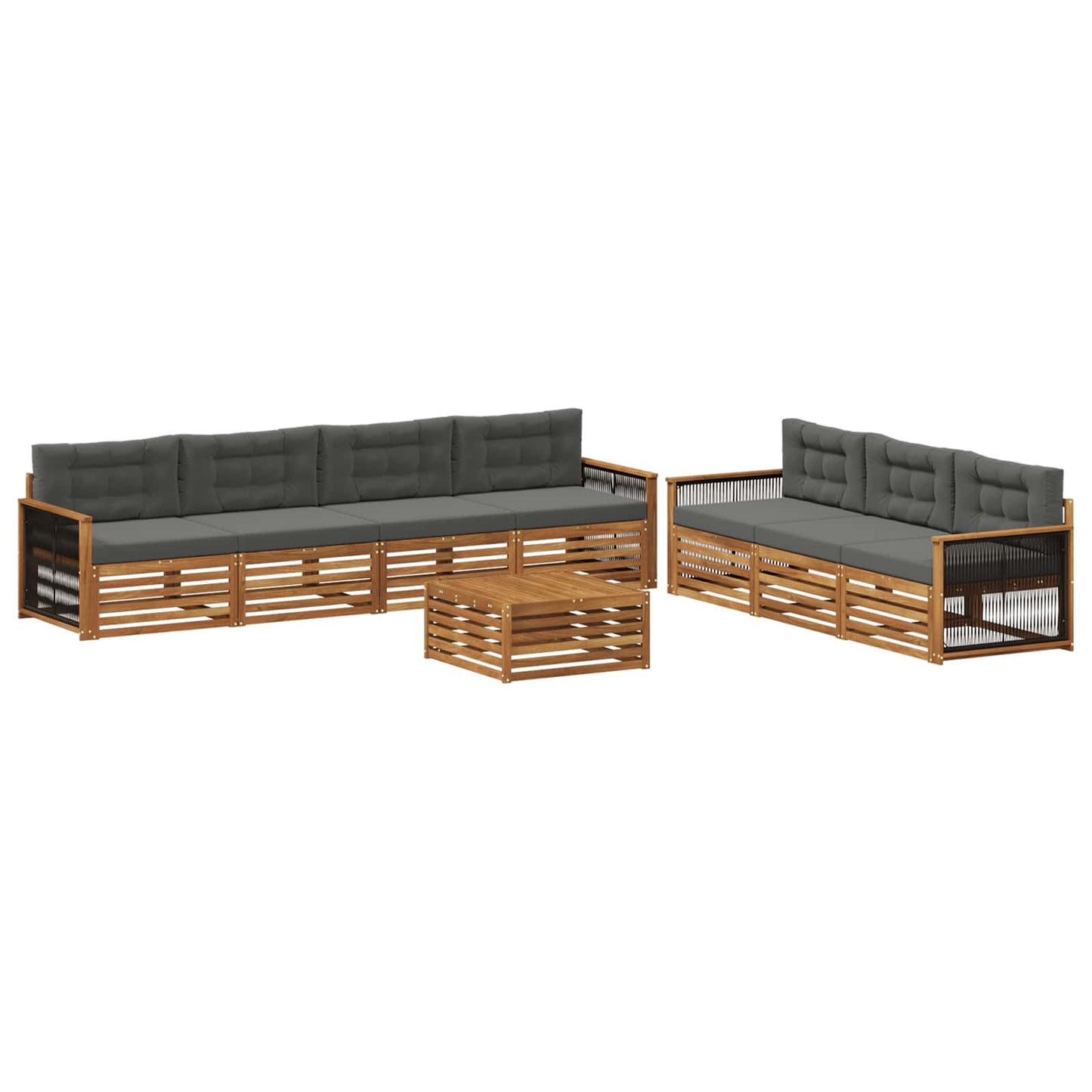 Outdoor-Sofagarnitur 8 stk. Natur und Anthrazit