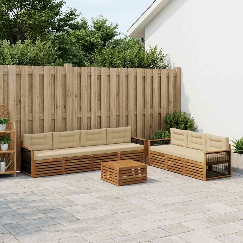 Outdoor-Sofagarnitur 8 stk. Natur und Beige