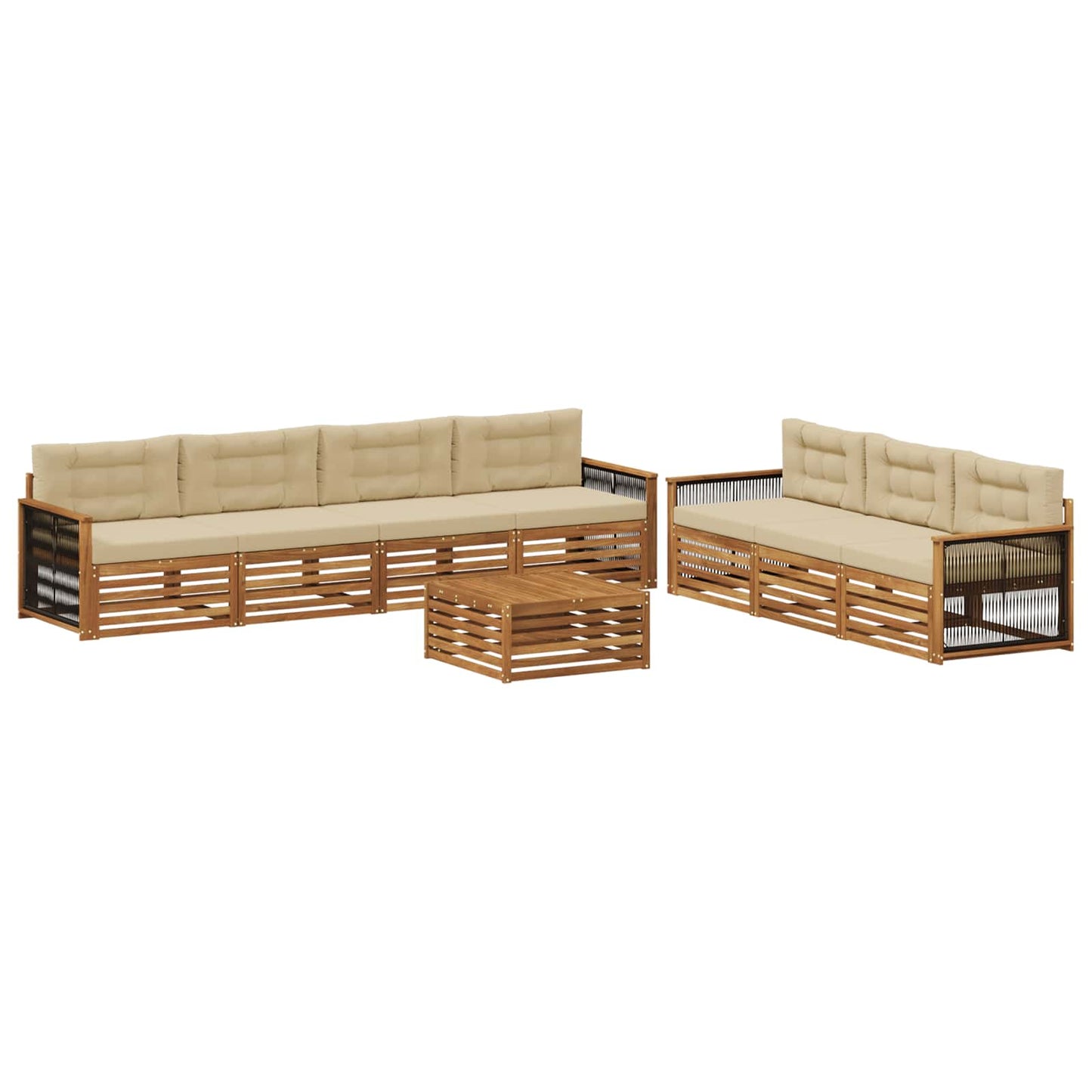 Outdoor-Sofagarnitur 8 stk. Natur und Beige