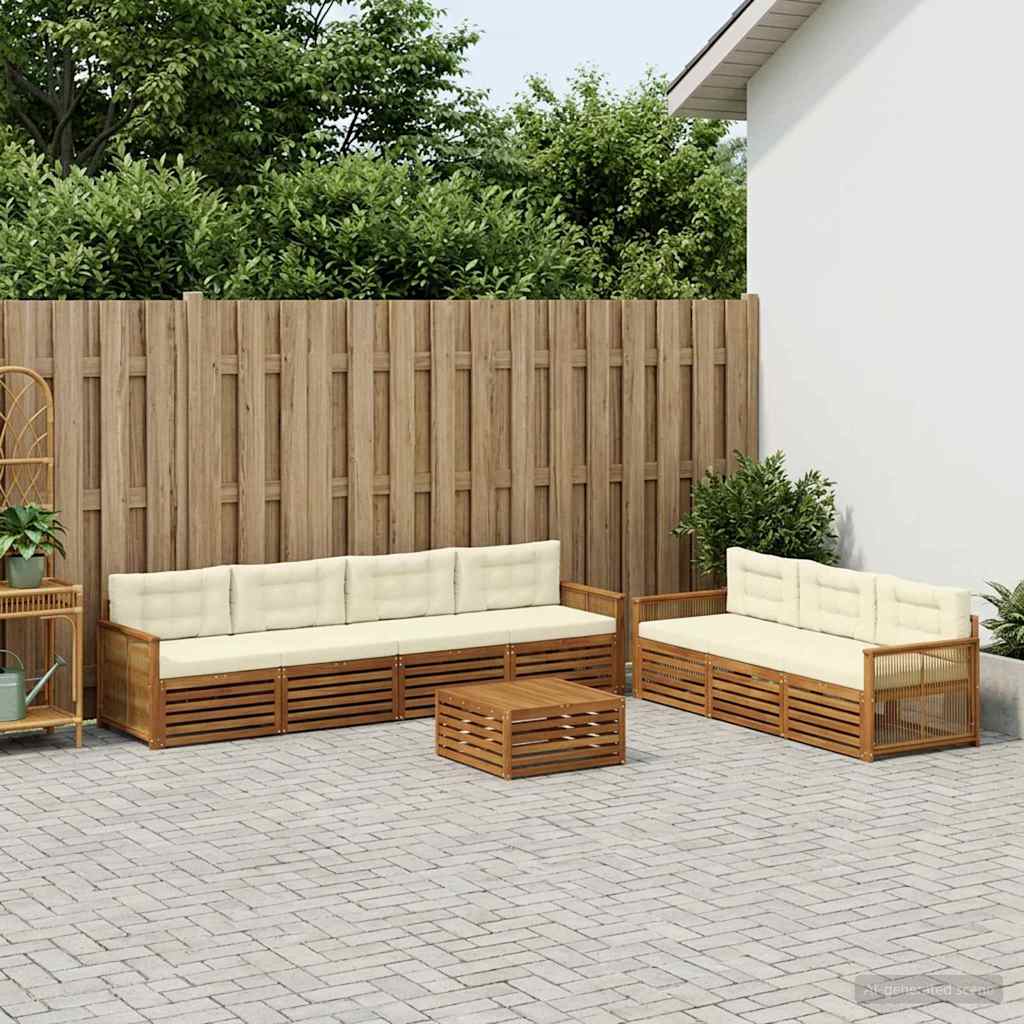 Outdoor-Sofagarnitur 8 stk. Natur und Creme