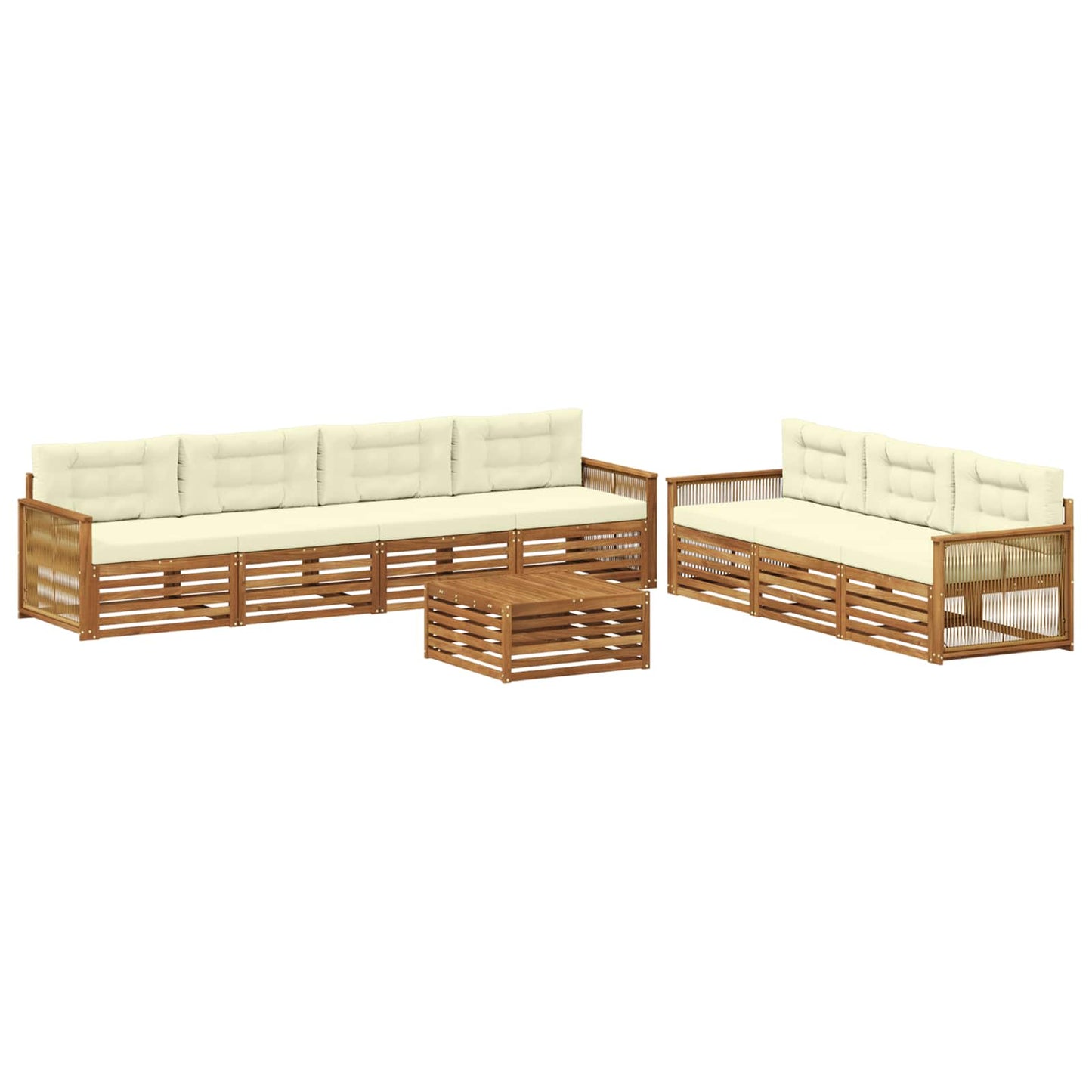 Outdoor-Sofagarnitur 8 stk. Natur und Creme