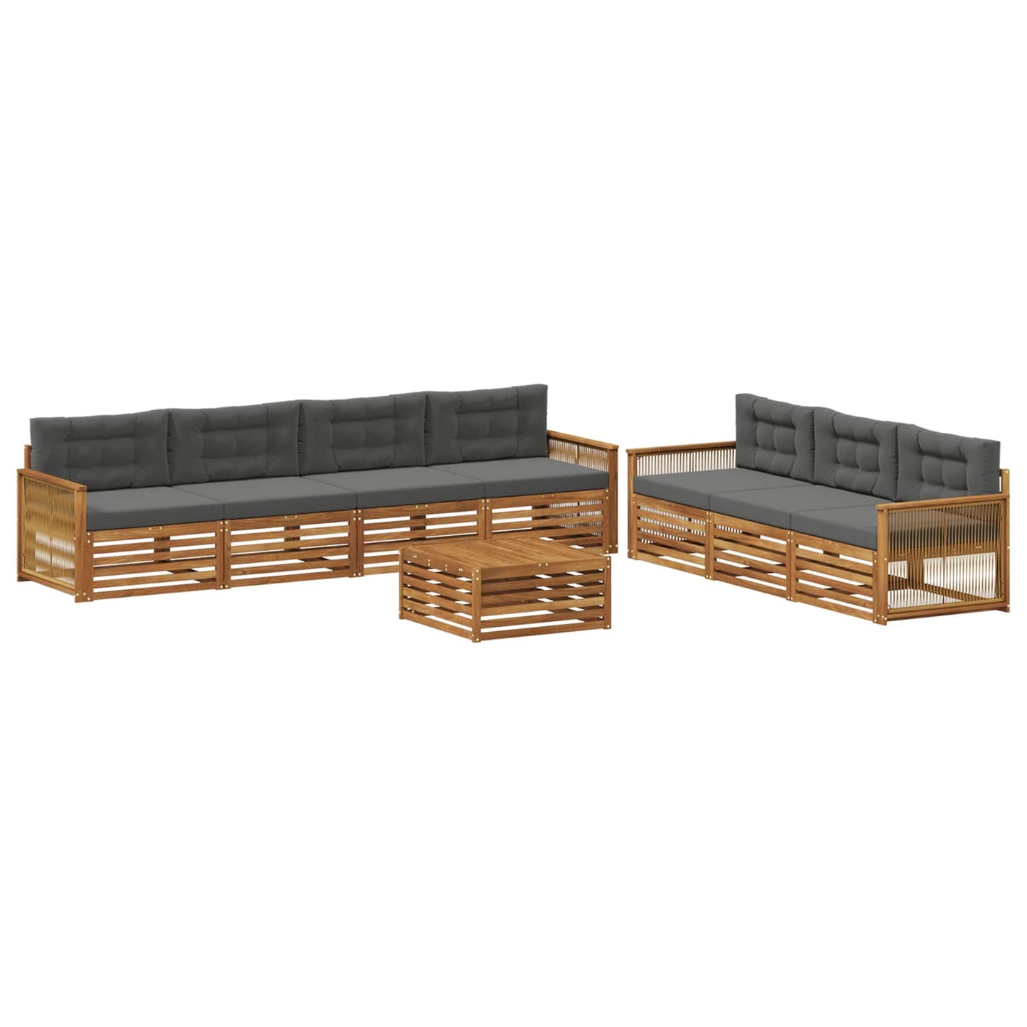 Outdoor-Sofagarnitur 8 stk. Natur und Anthrazit
