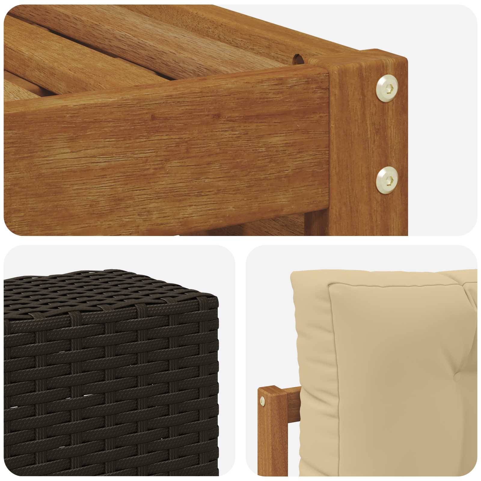 Outdoor-Sofagarnitur 8 stk. Natur und Beige Polyester