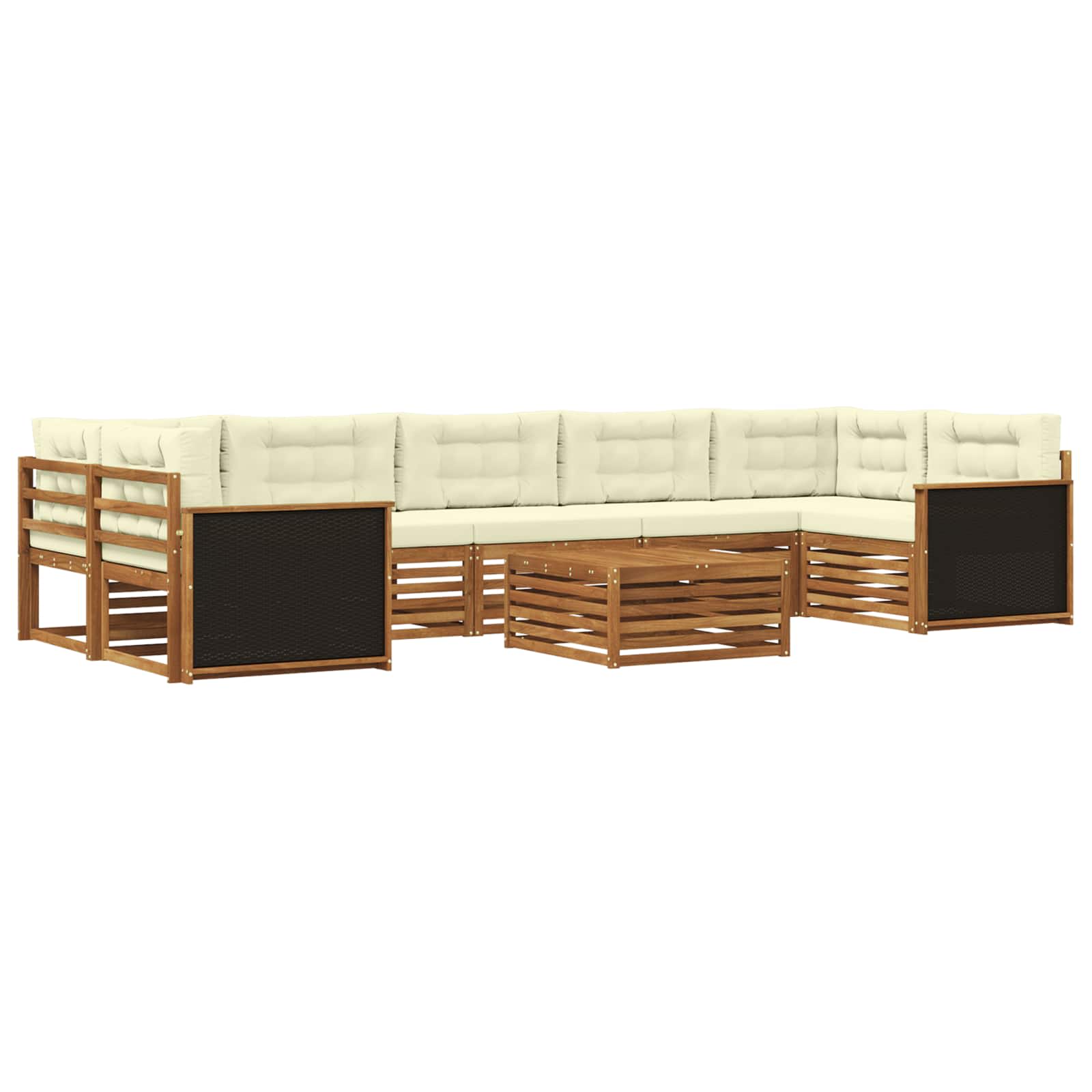 Outdoor-Sofagarnitur 8 pcs Natur und Creme