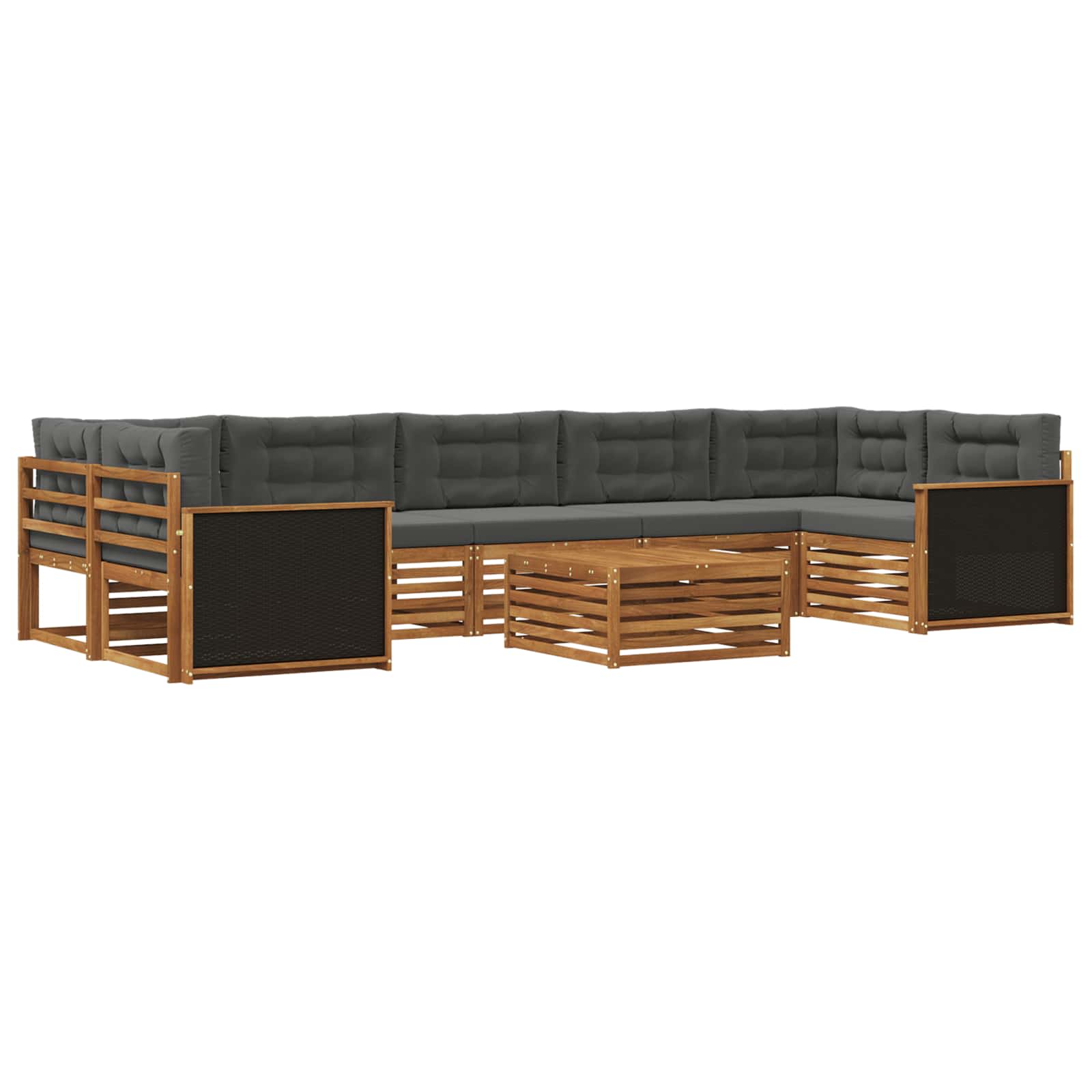 Outdoor-Sofagarnitur 8 stk. Natur und Anthrazit