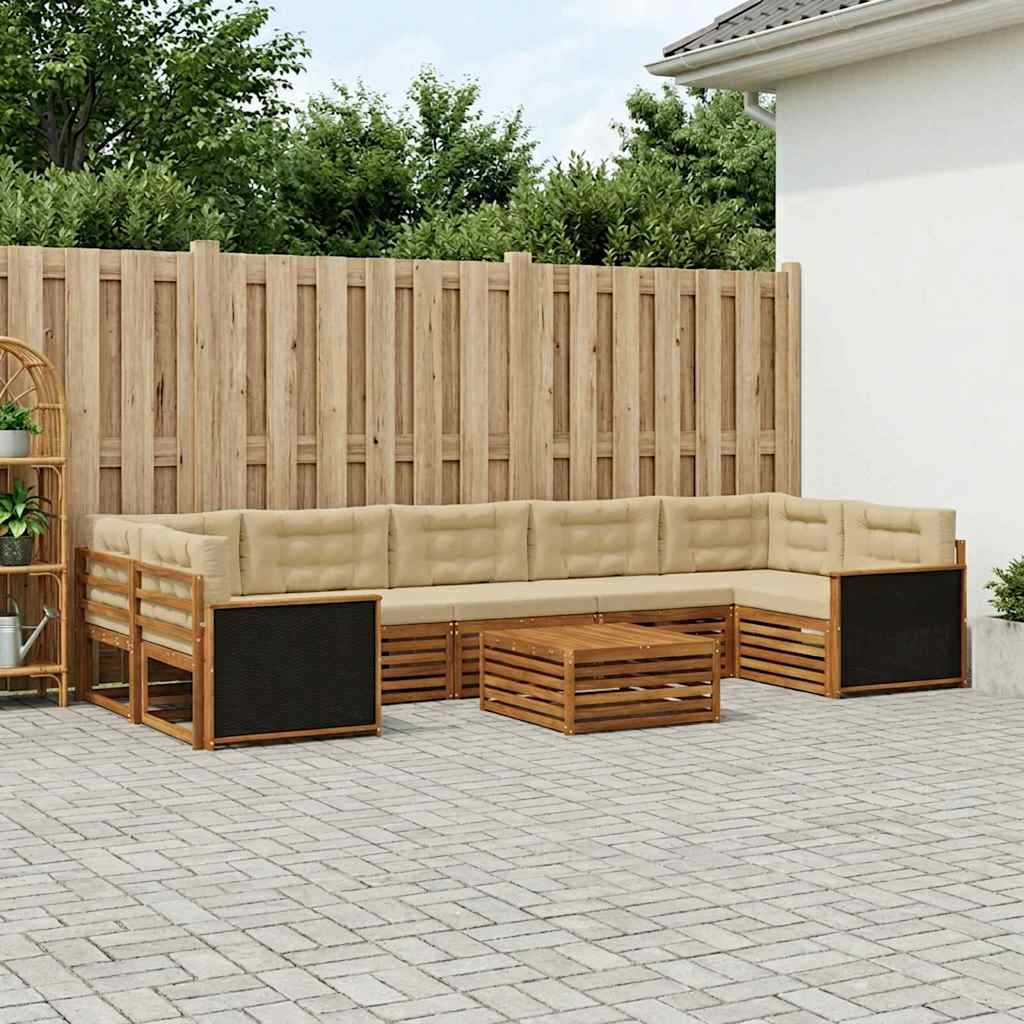 Outdoor-Sofagarnitur 8 pcs Natur und Beige