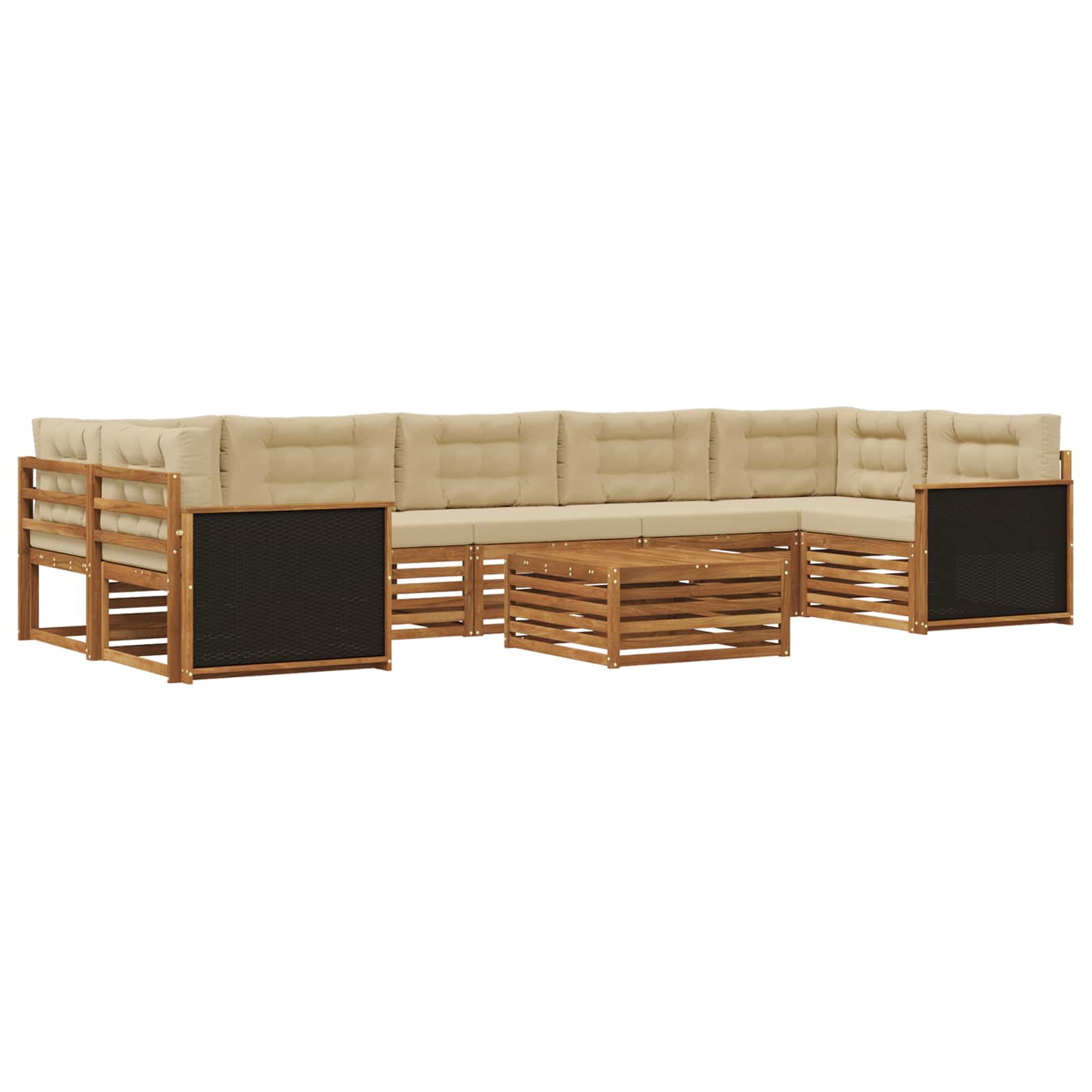 Outdoor-Sofagarnitur 8 pcs Natur und Beige