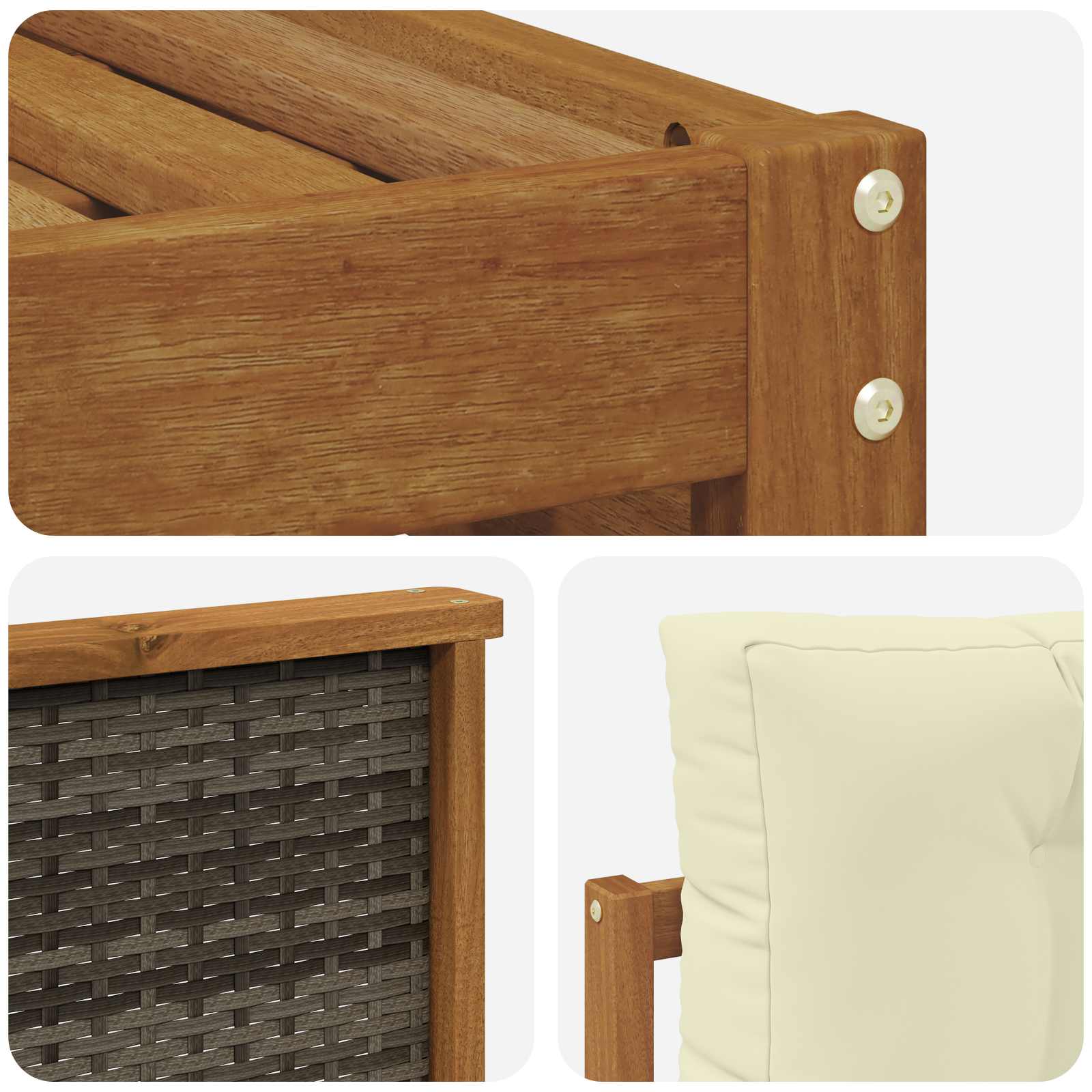 Outdoor-Sofagarnitur 8 stk. Natur und Creme