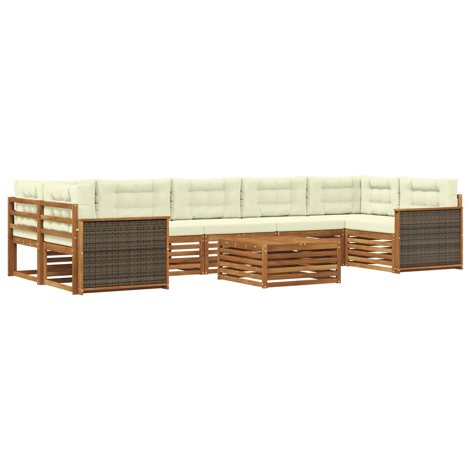 Outdoor-Sofagarnitur 8 stk. Natur und Creme