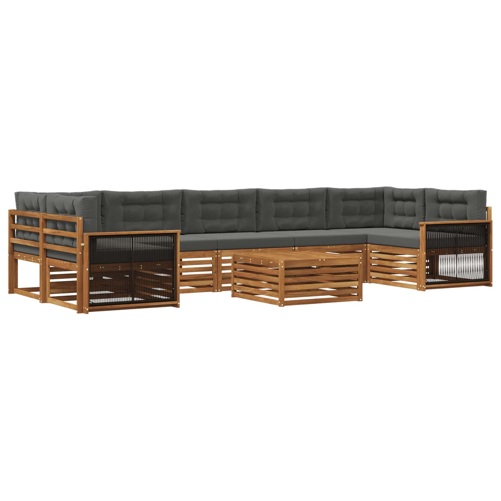 Outdoor-Sofagarnitur 8 stk. Natur und Anthrazit