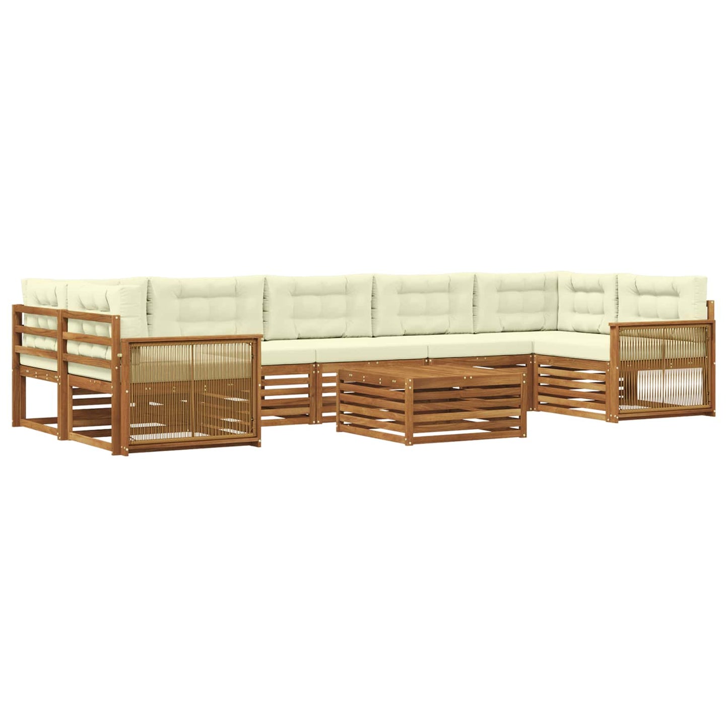 Outdoor-Sofagarnitur 8 stk. Natur und Creme